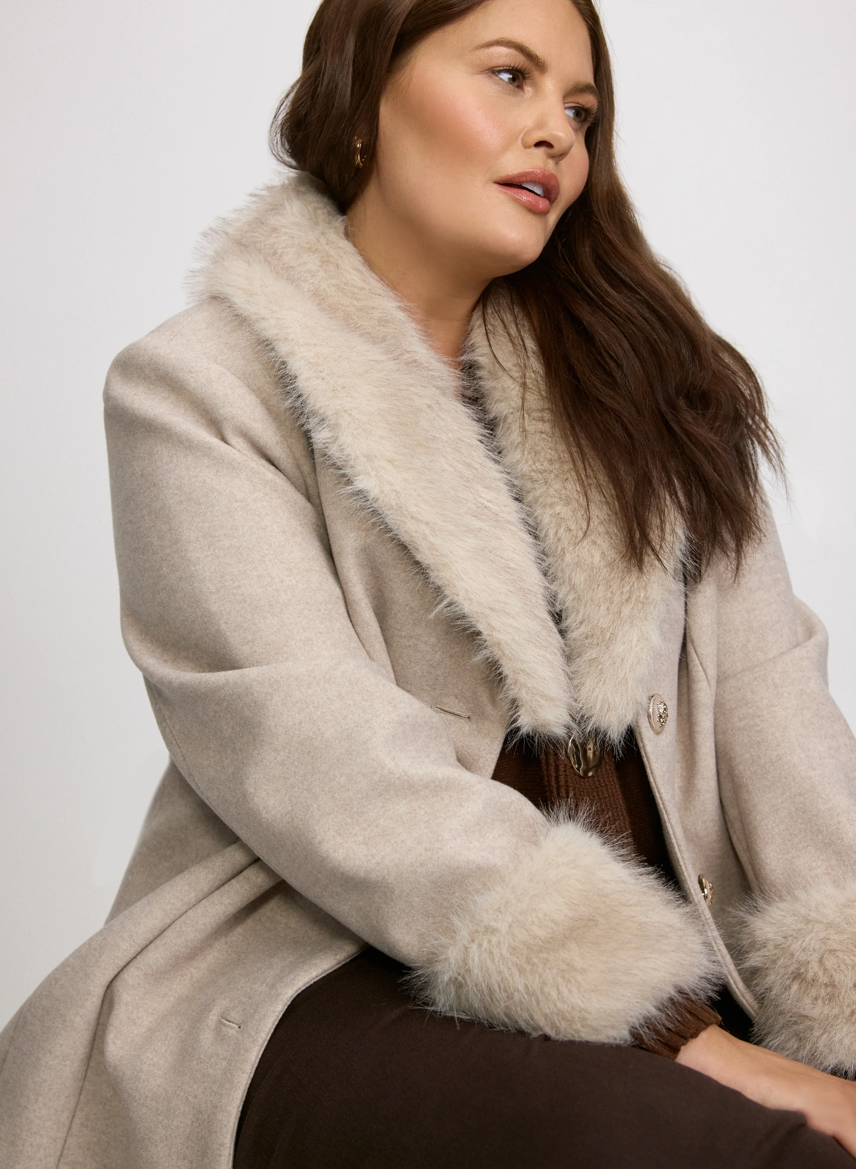 Faux-Fur Detail Coat - Image 12