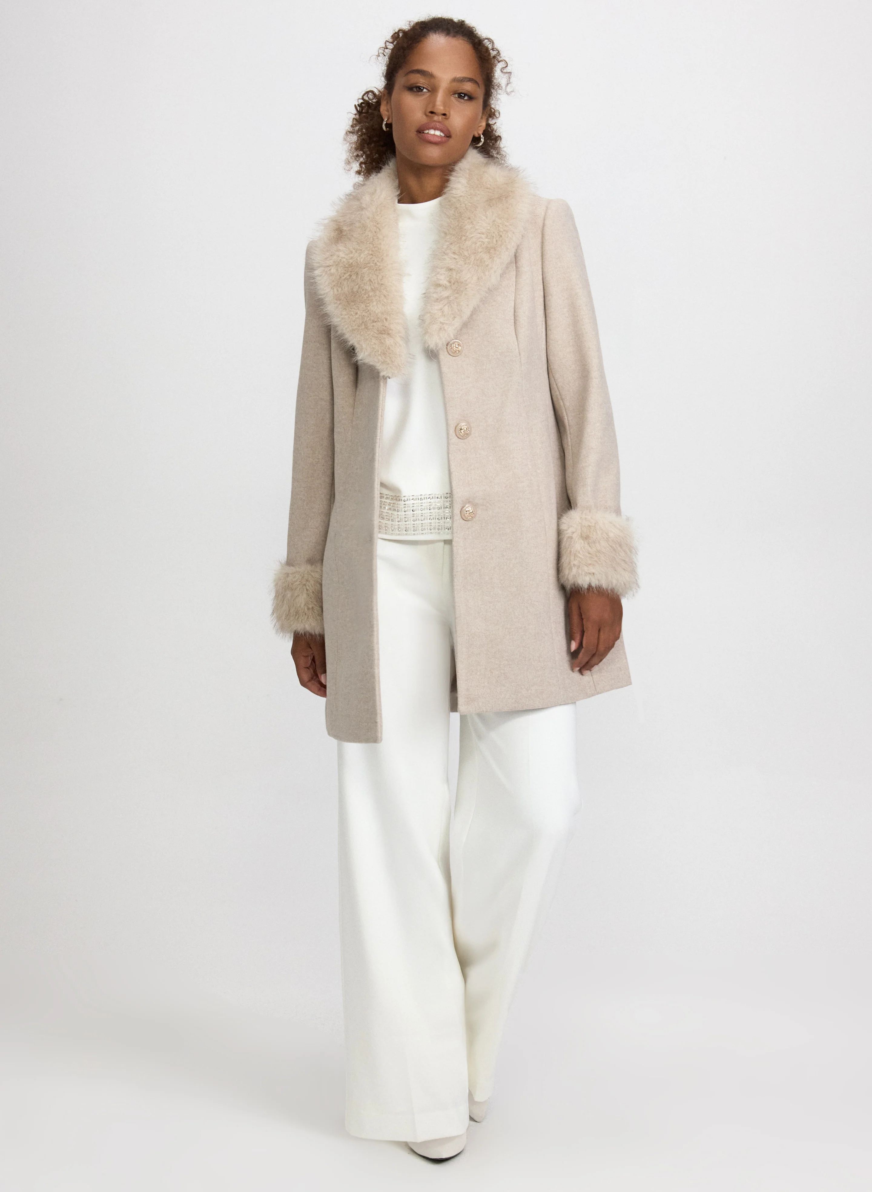 Faux-Fur Detail Coat - Image 4
