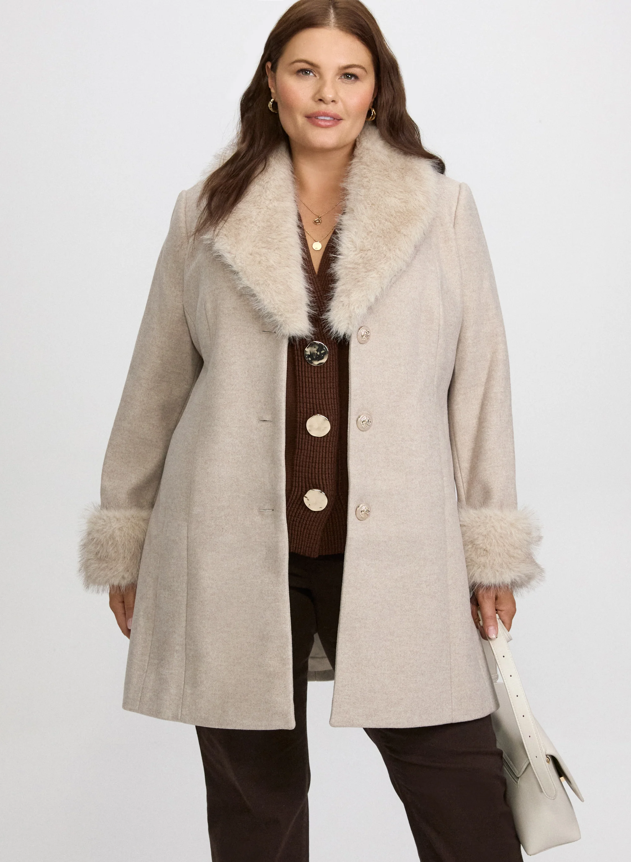 Faux-Fur Detail Coat - Image 9