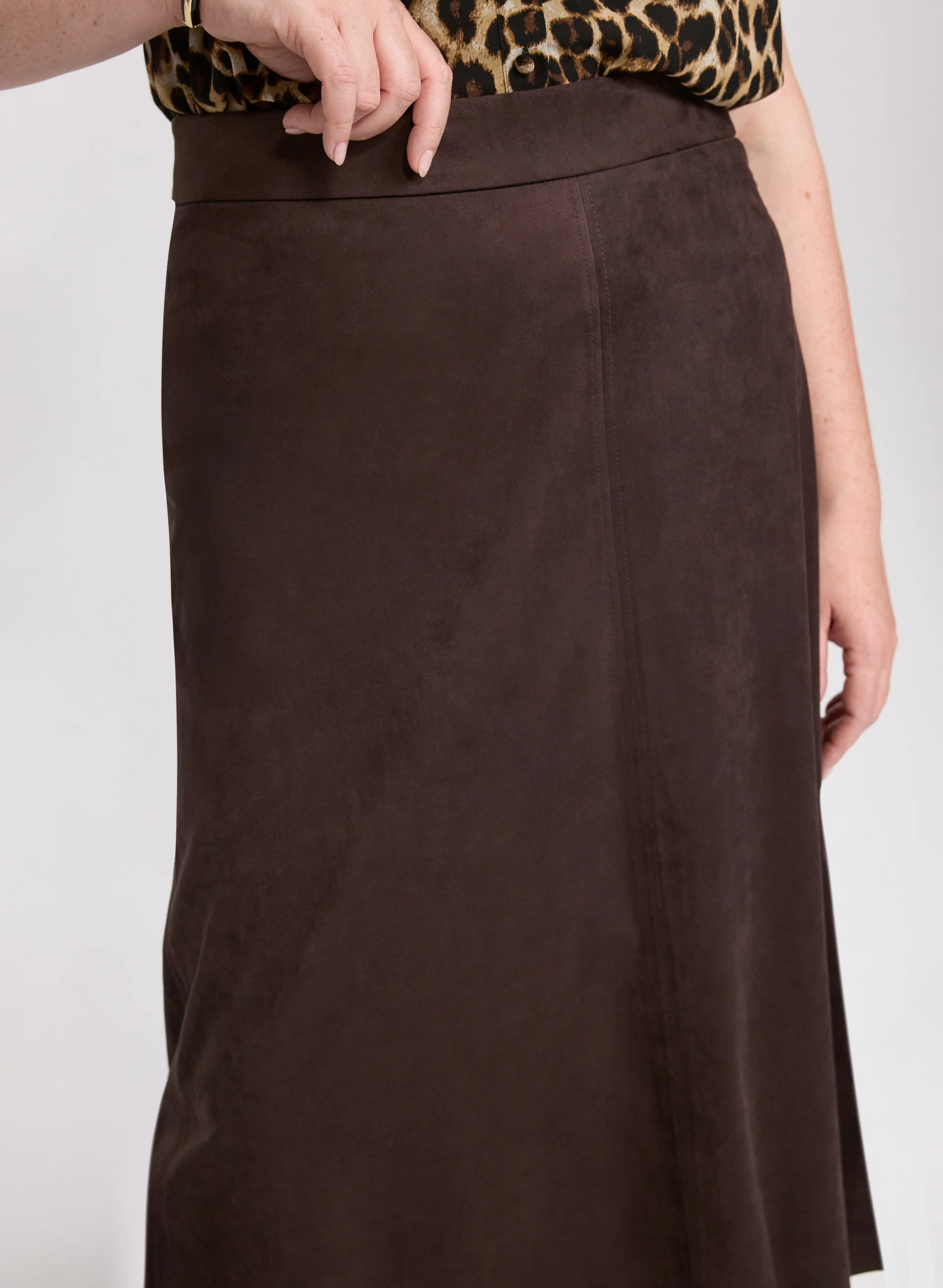 Faux-Suede Midi Skirt - Image 5