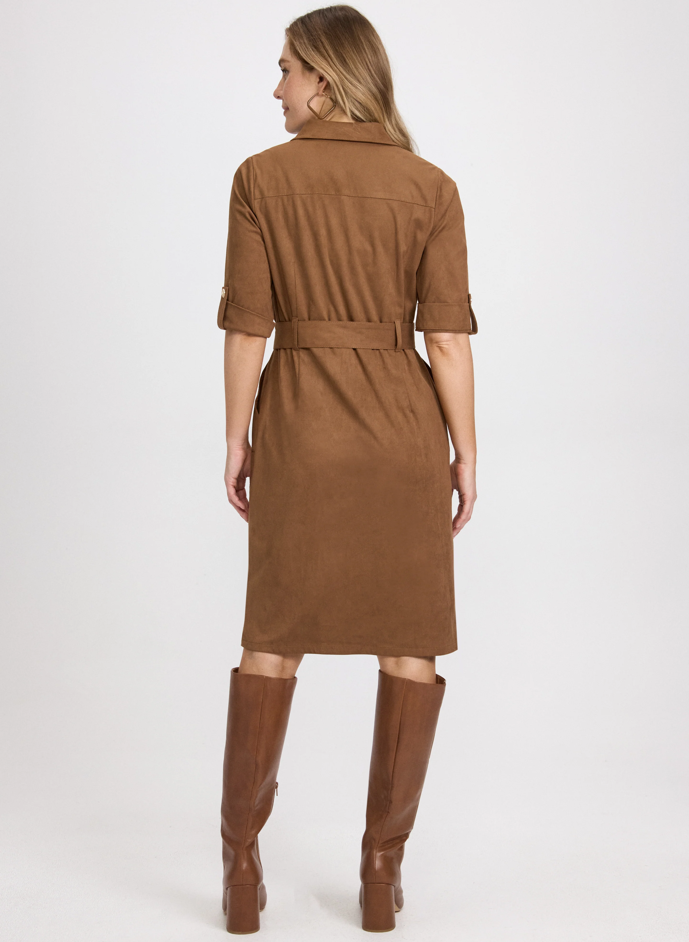 Faux-Suede Shirt Dress - Image 5