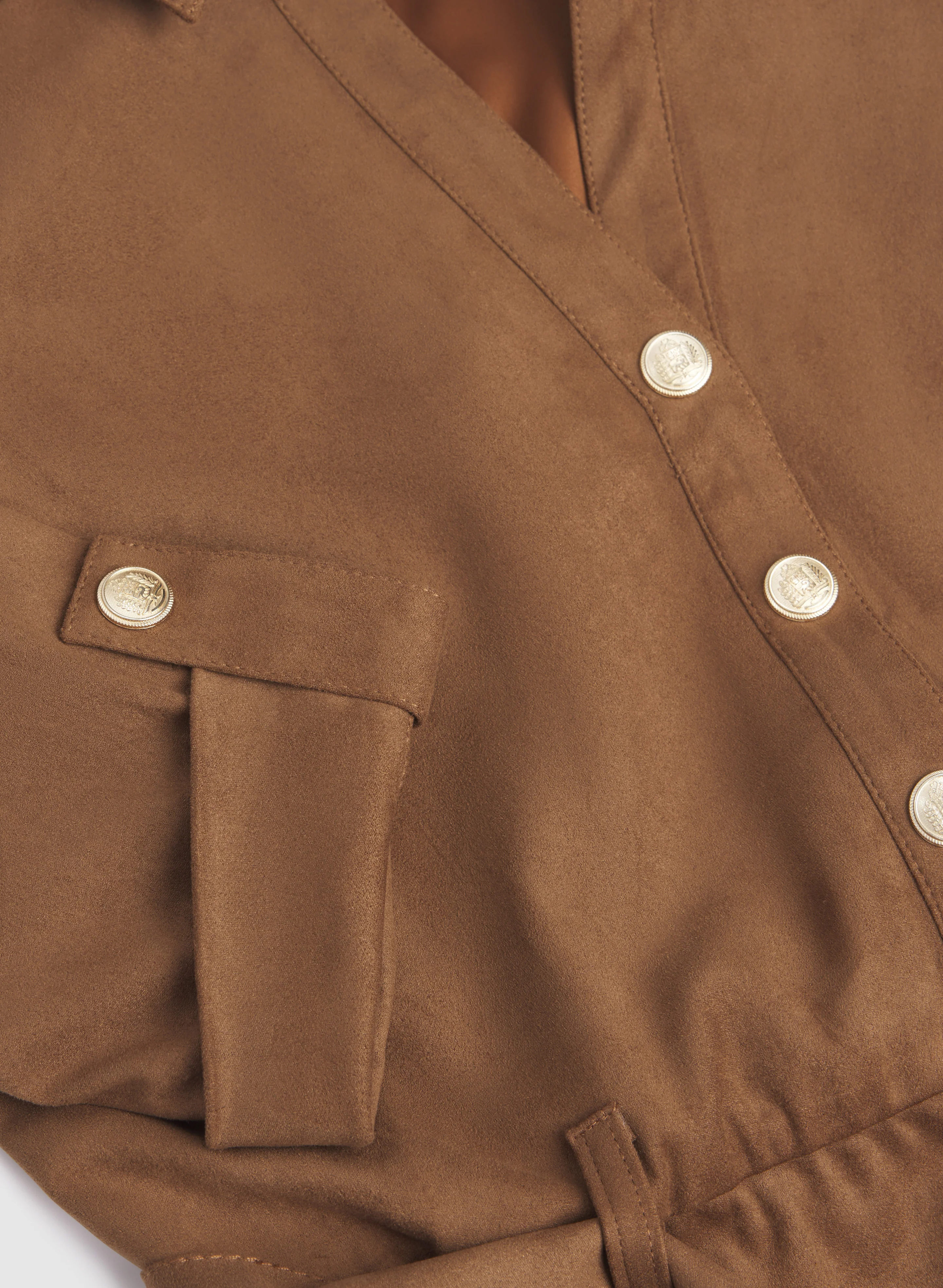 Faux-Suede Shirt Dress - Image 8