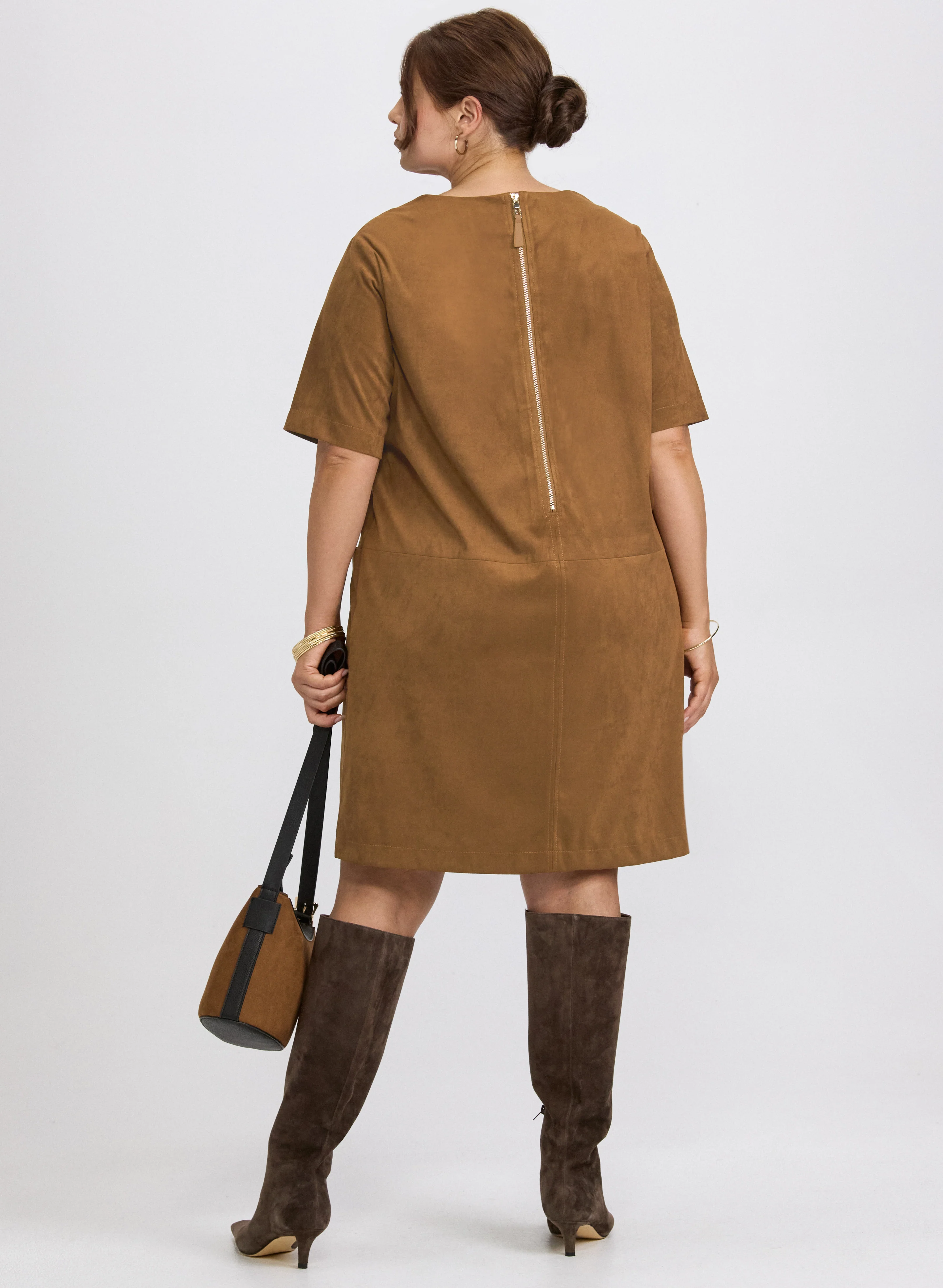 Faux-Suede Shirt Dress - Image 5
