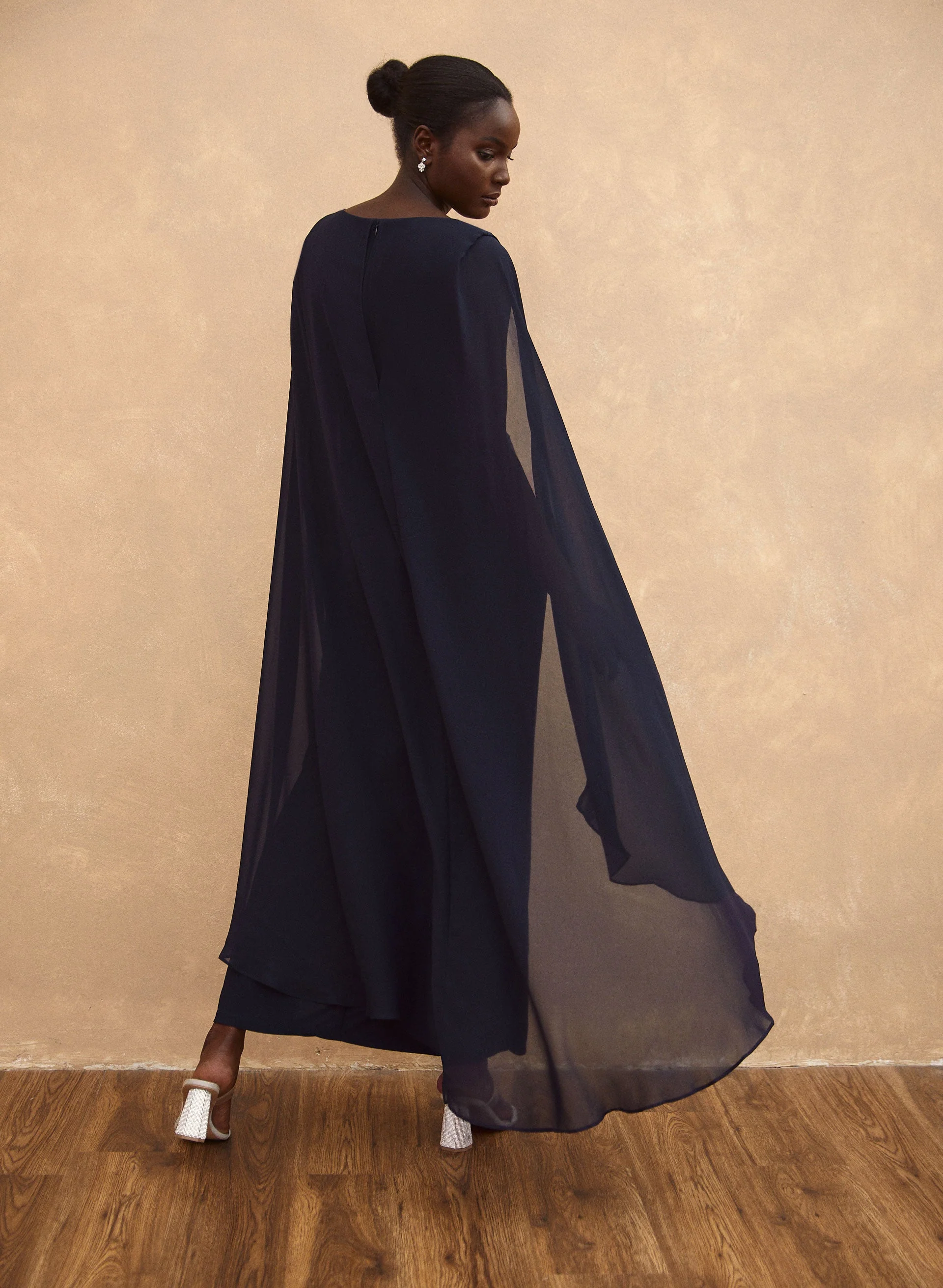 Faux Wrap Cape Dress - Image 2