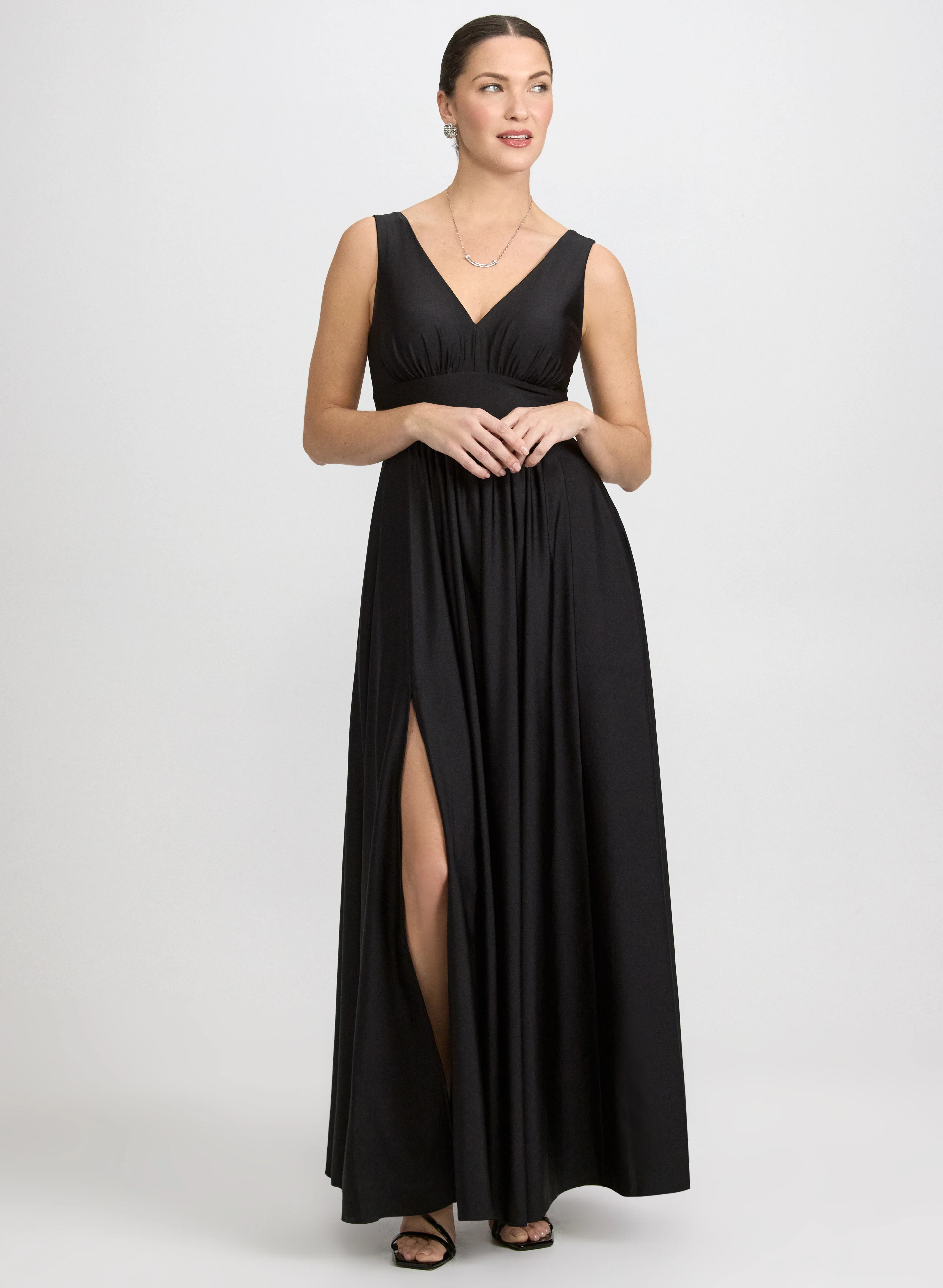 Fit & Flare V-Neck Dress