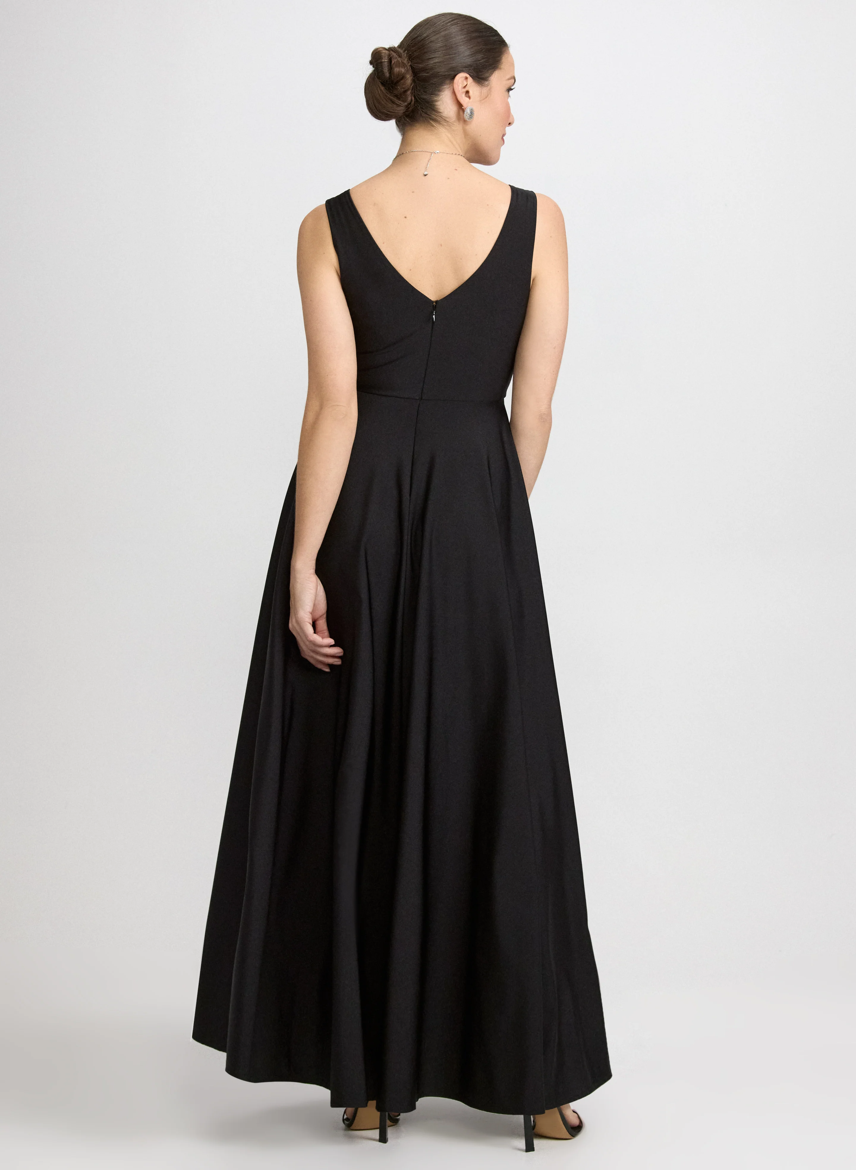 Fit & Flare V-Neck Dress - Image 4