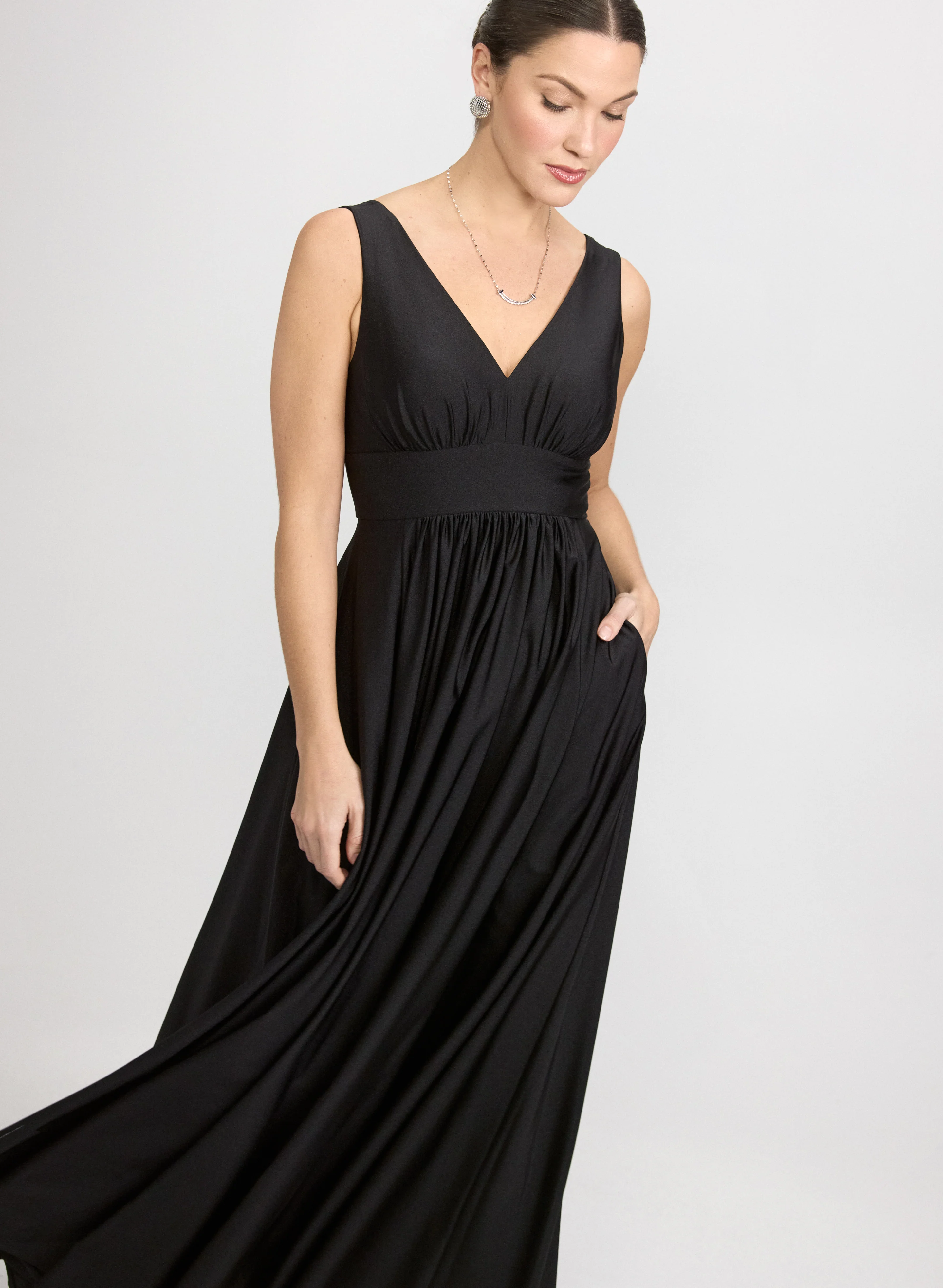 Fit & Flare V-Neck Dress - Image 5