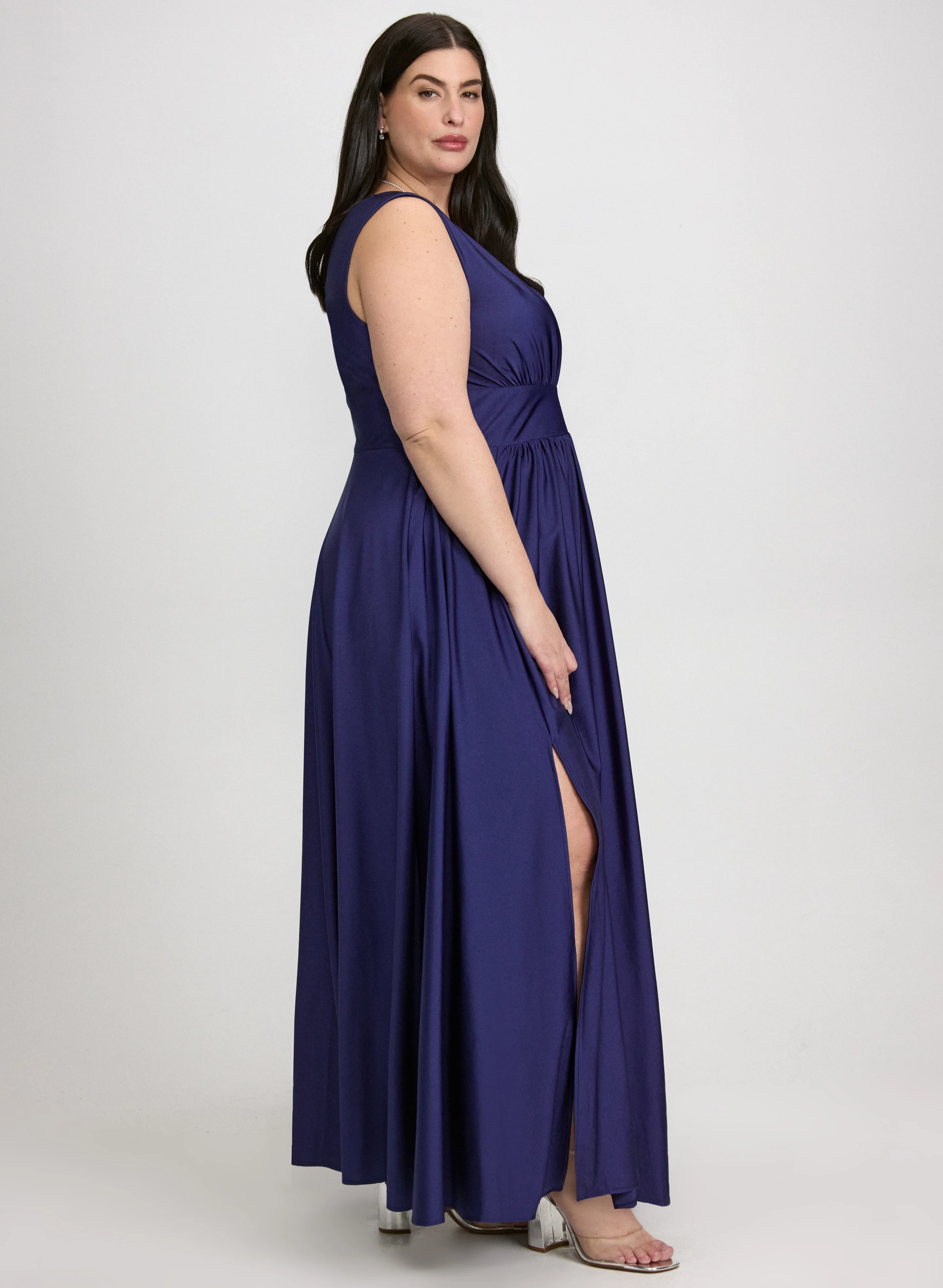 Fit & Flare V-Neck Dress - Image 3