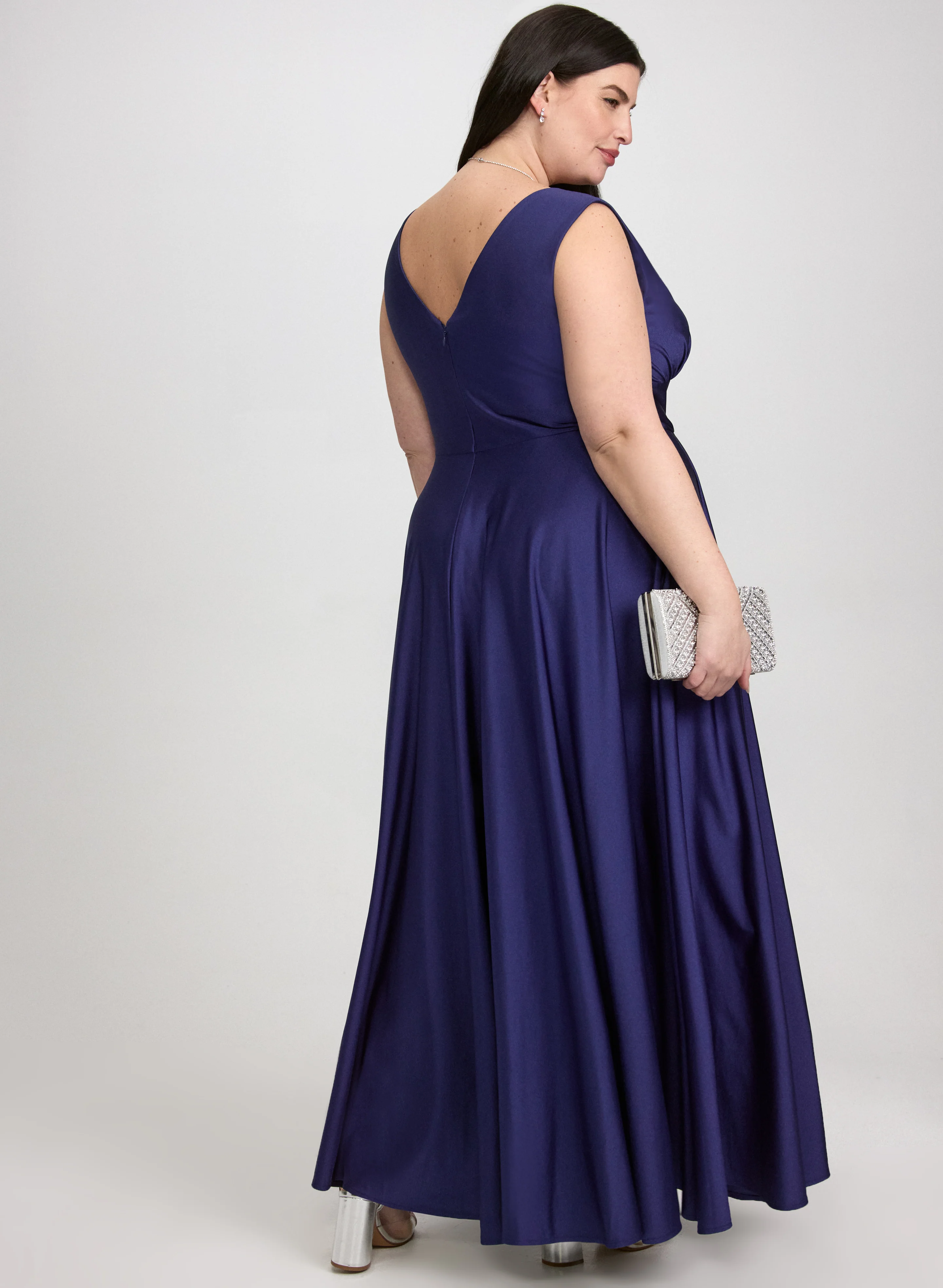 Fit & Flare V-Neck Dress - Image 4