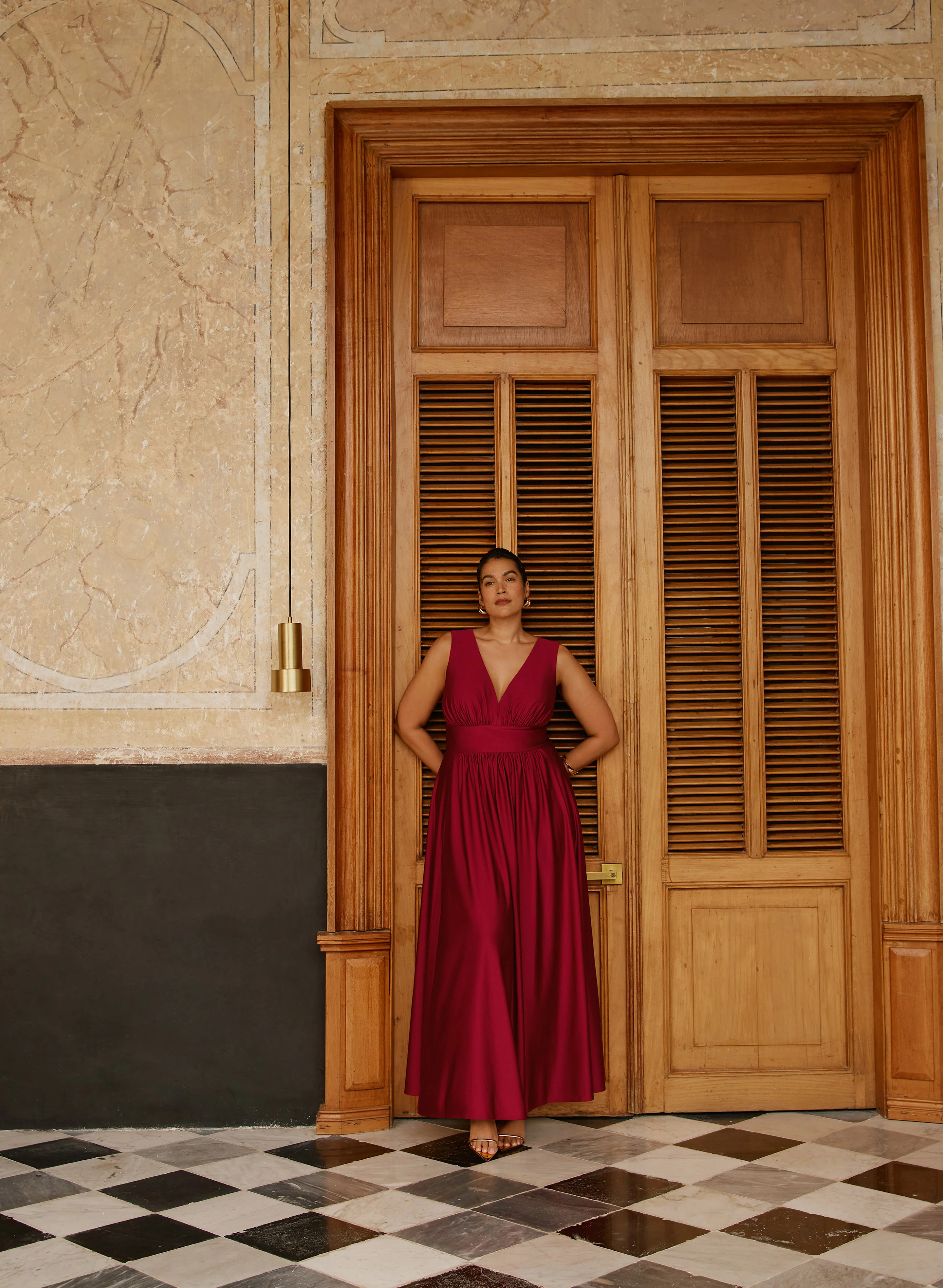 Fit & Flare V-Neck Dress - Image 3