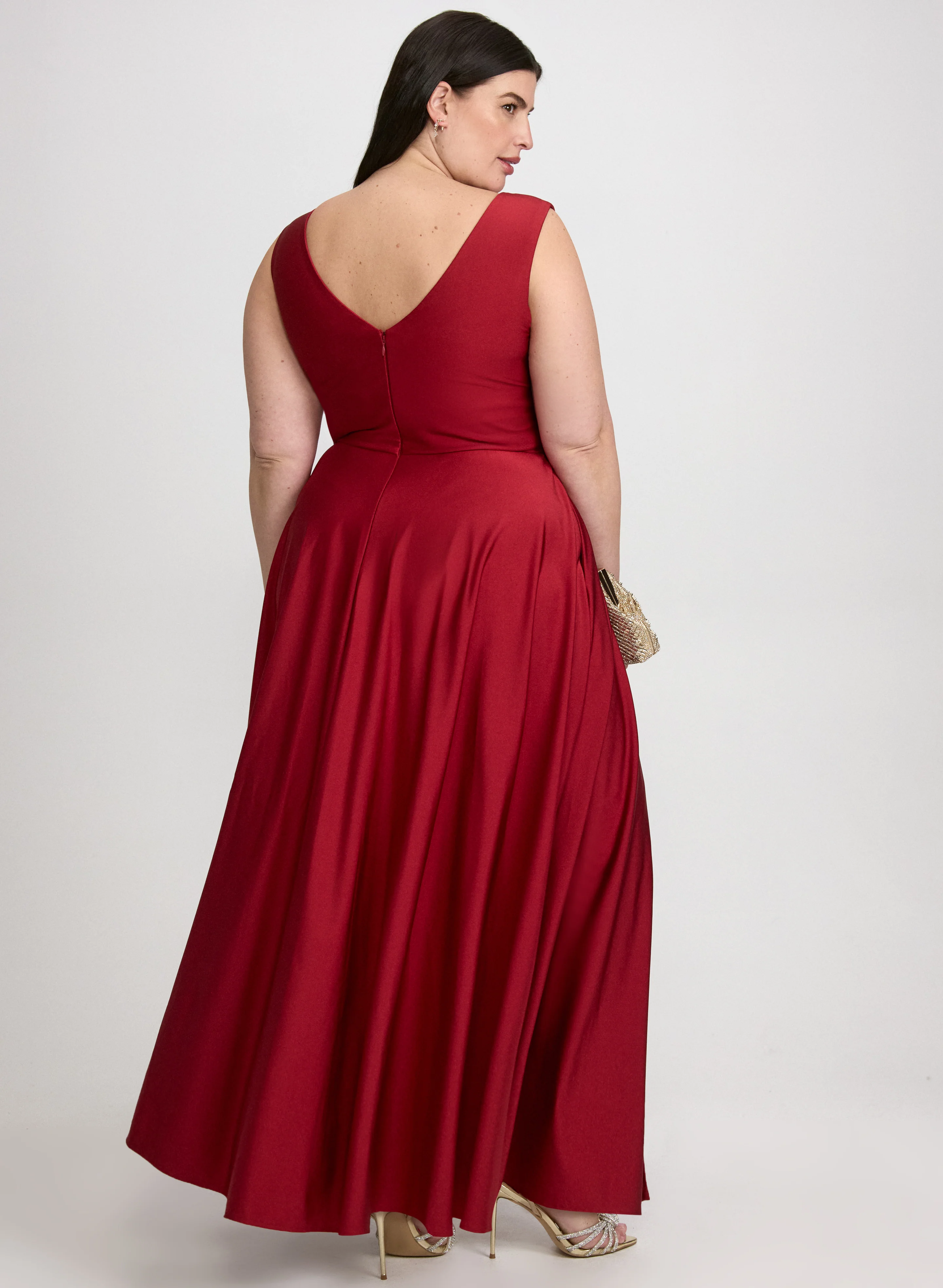 Fit & Flare V-Neck Dress - Image 5