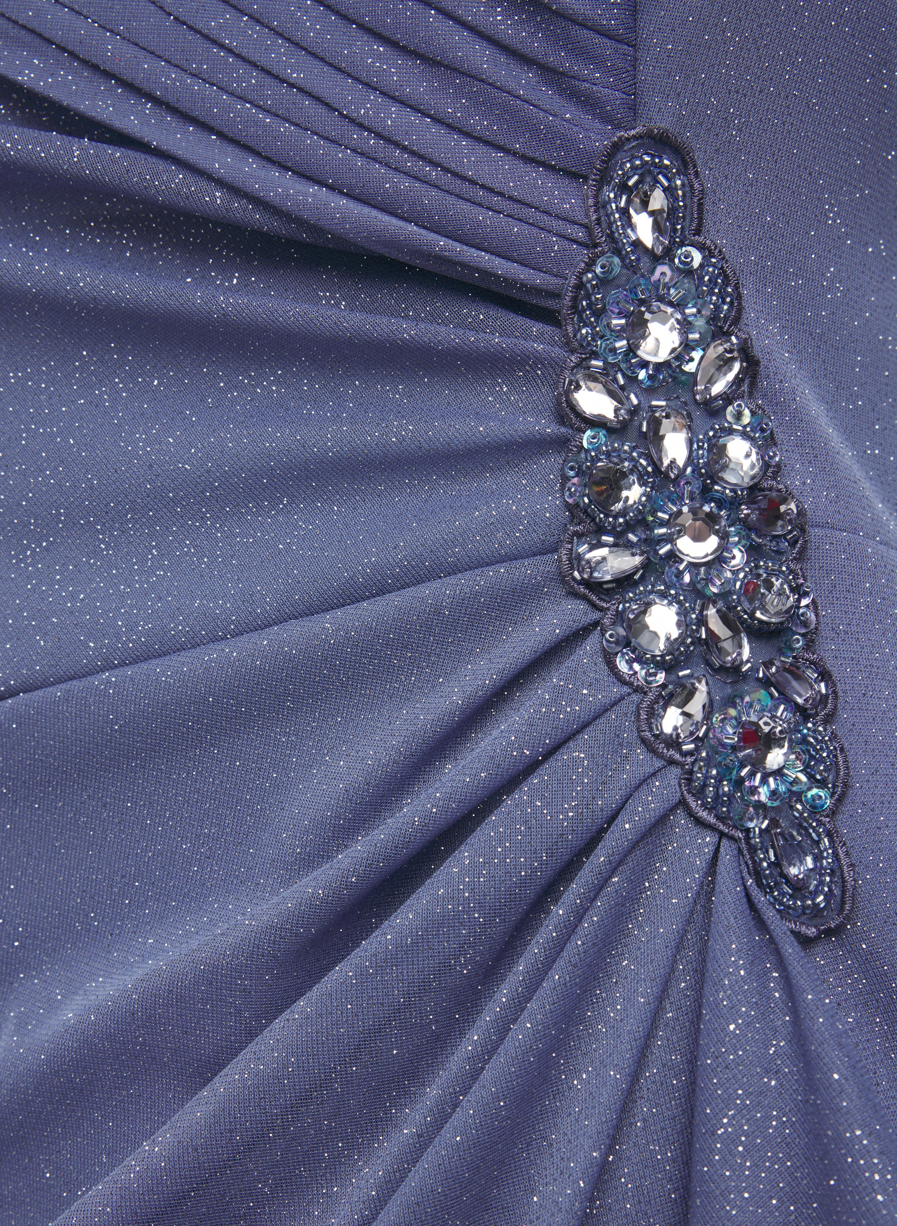 Fitted Glitter Mesh Dress - Image 6