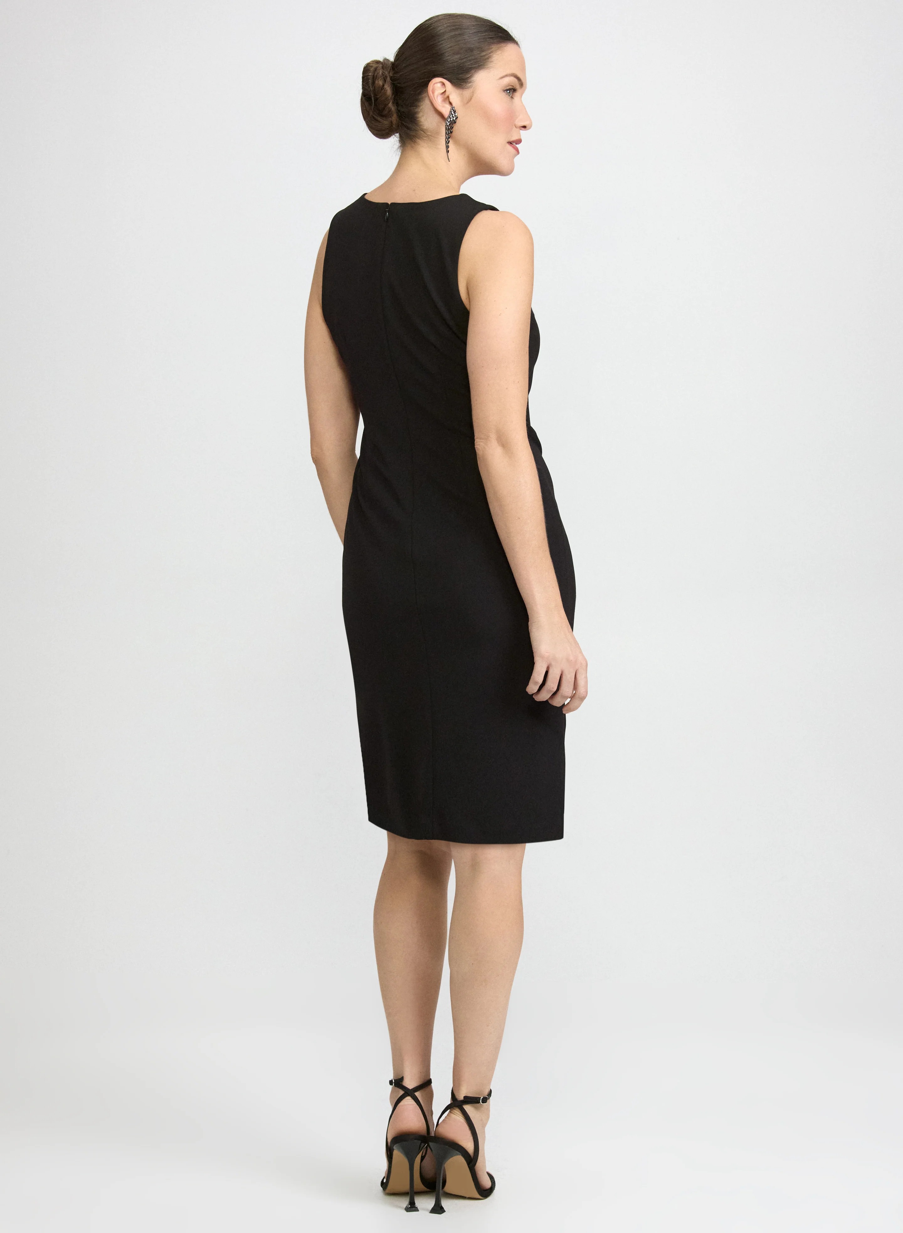 Fitted Rhinestone Detail Dress - Image 4