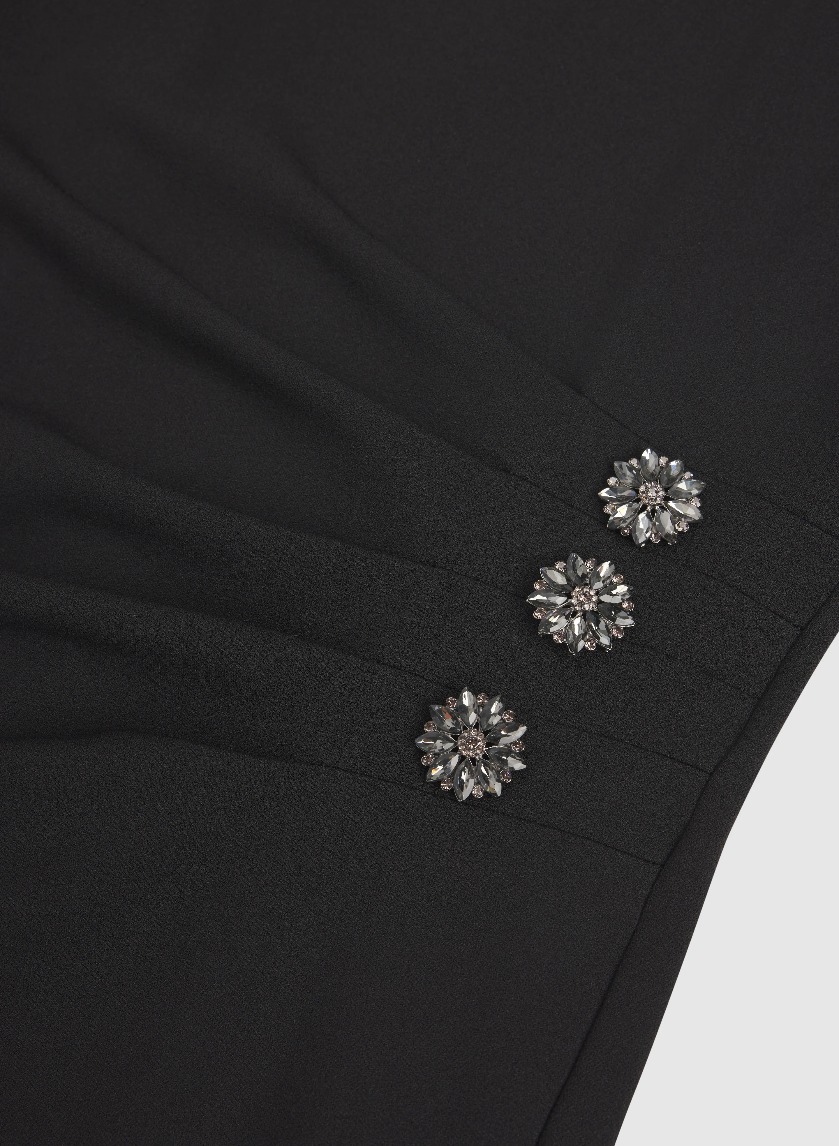 Fitted Rhinestone Detail Dress - Image 6
