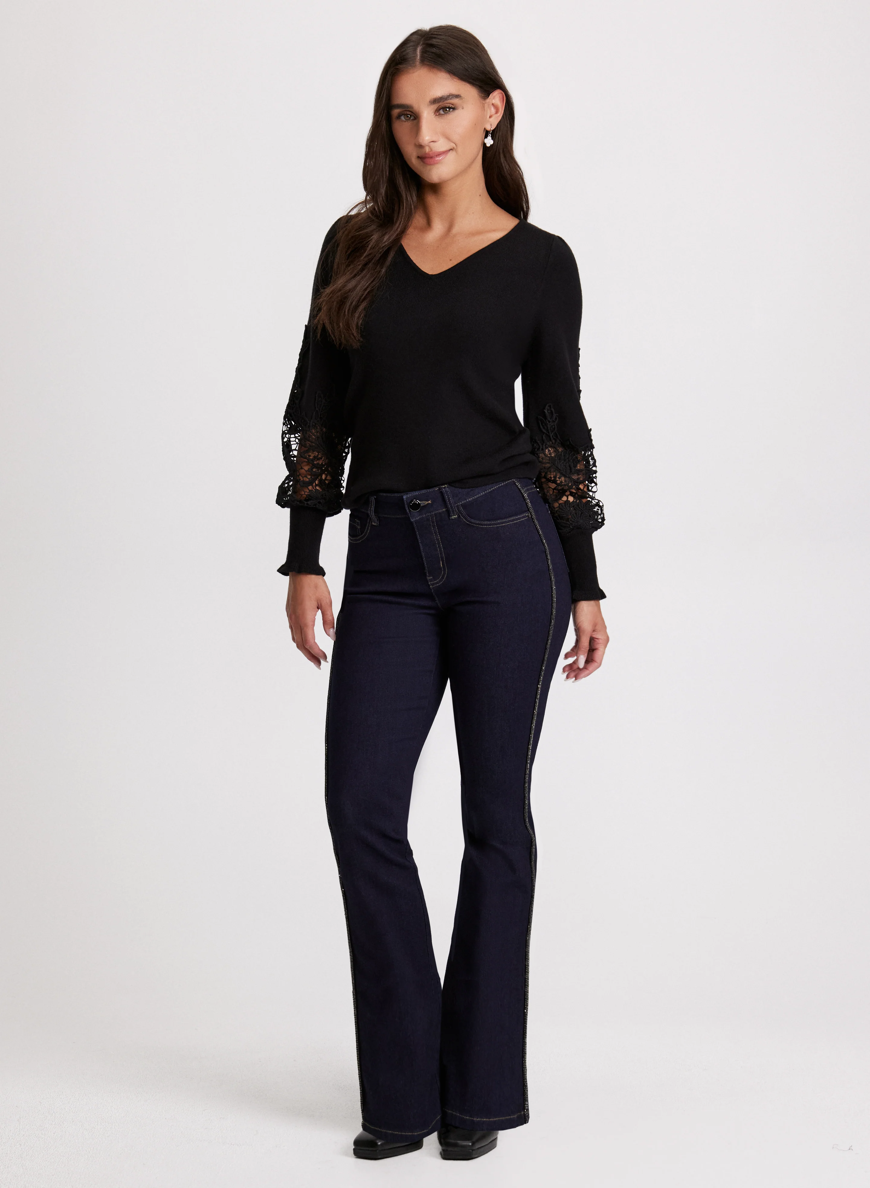 Beaded Flare-Leg Jeans - Image 8