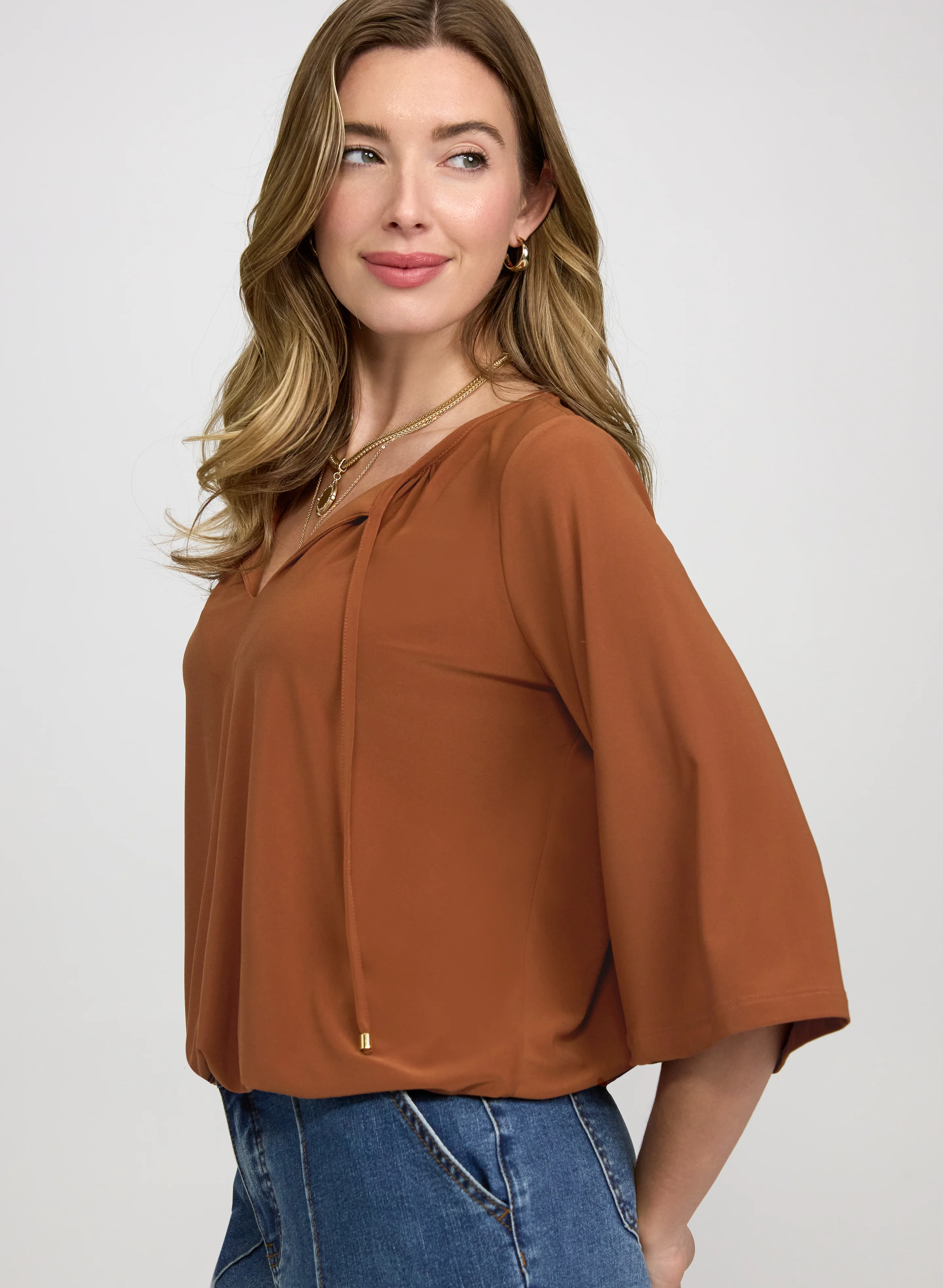 Flare Sleeve Jersey Top - Image 2