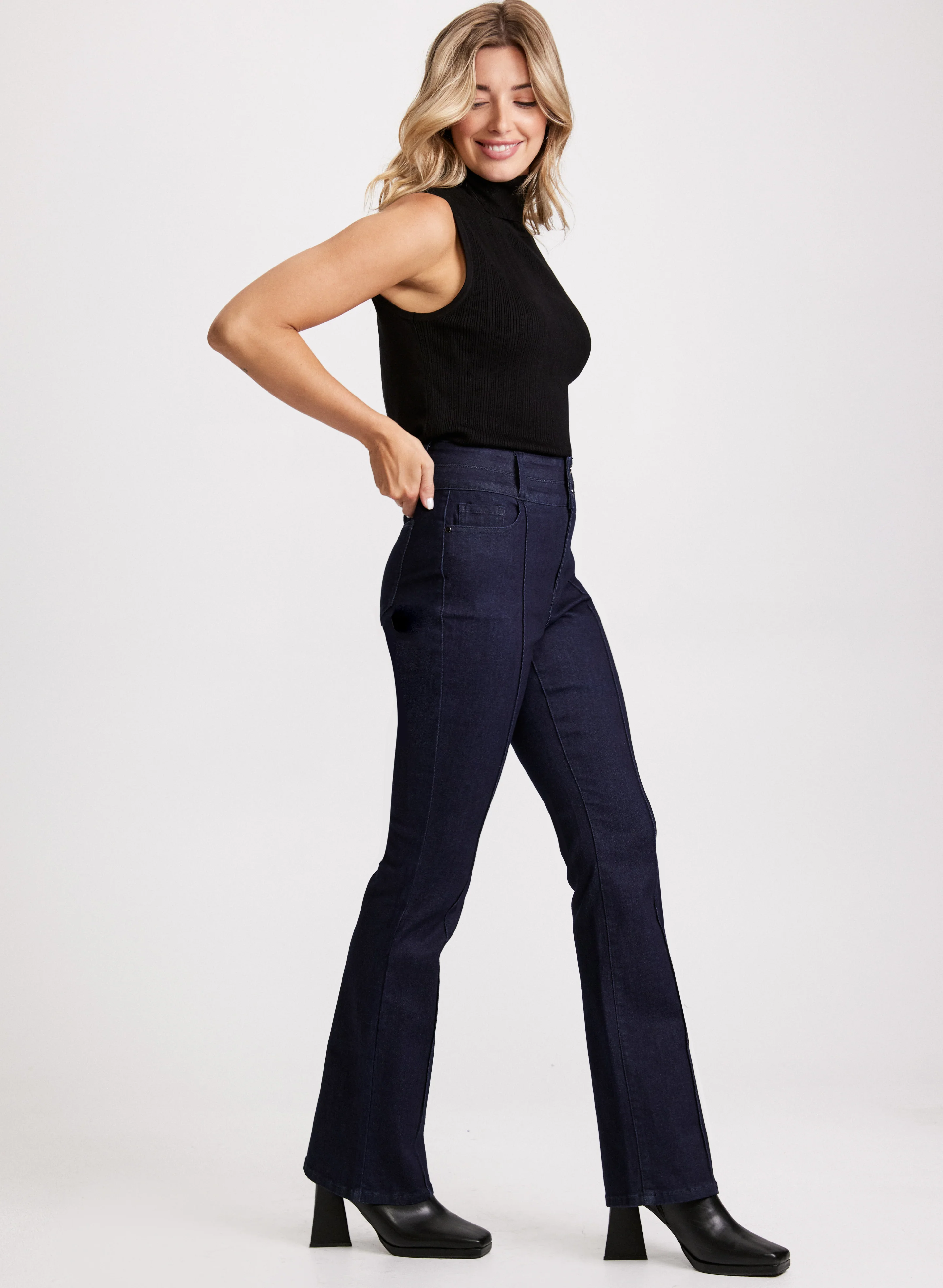 Flared Pintuck Jeans - Image 4