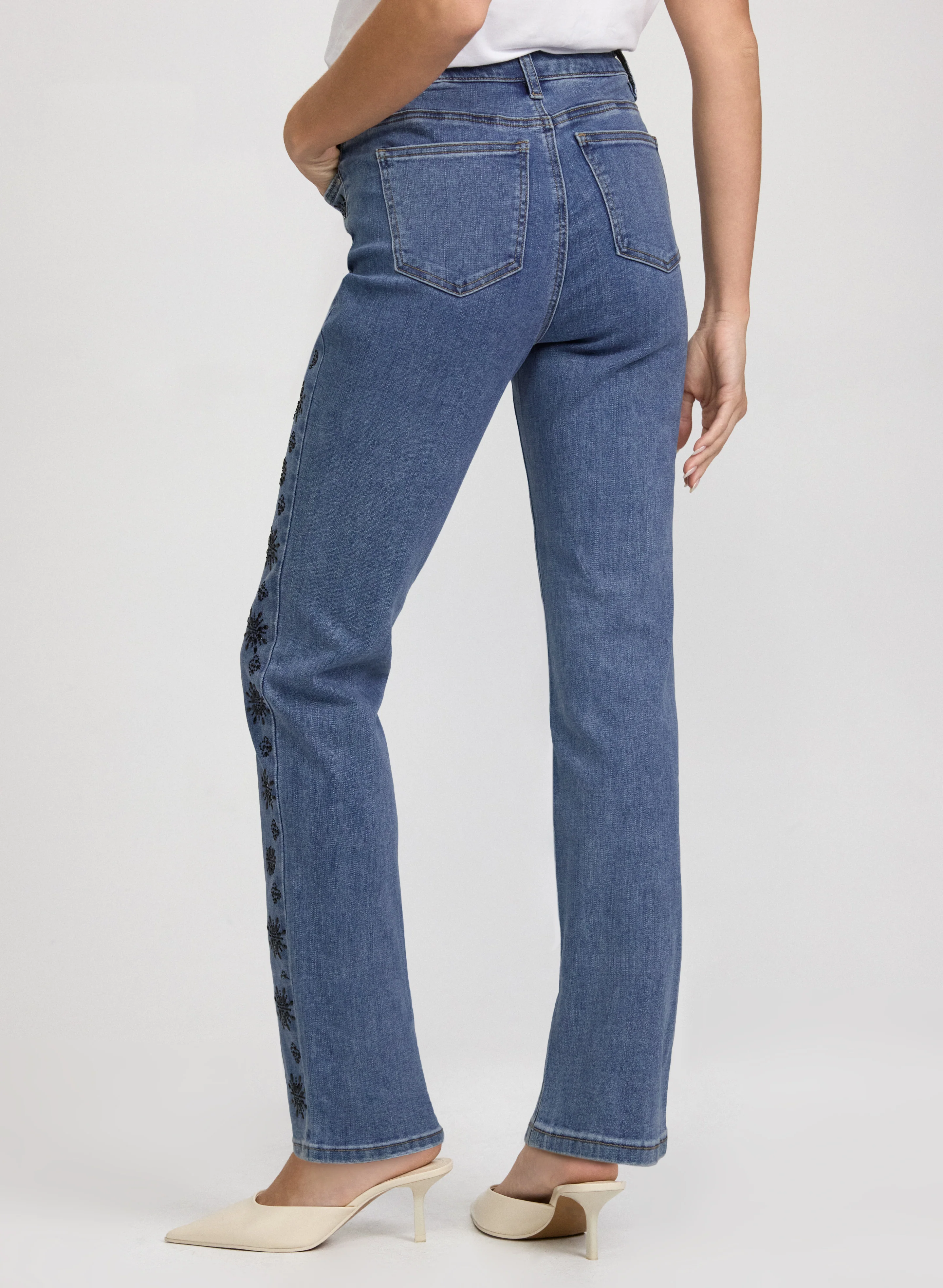 Floral Appliqué Jeans - Image 4
