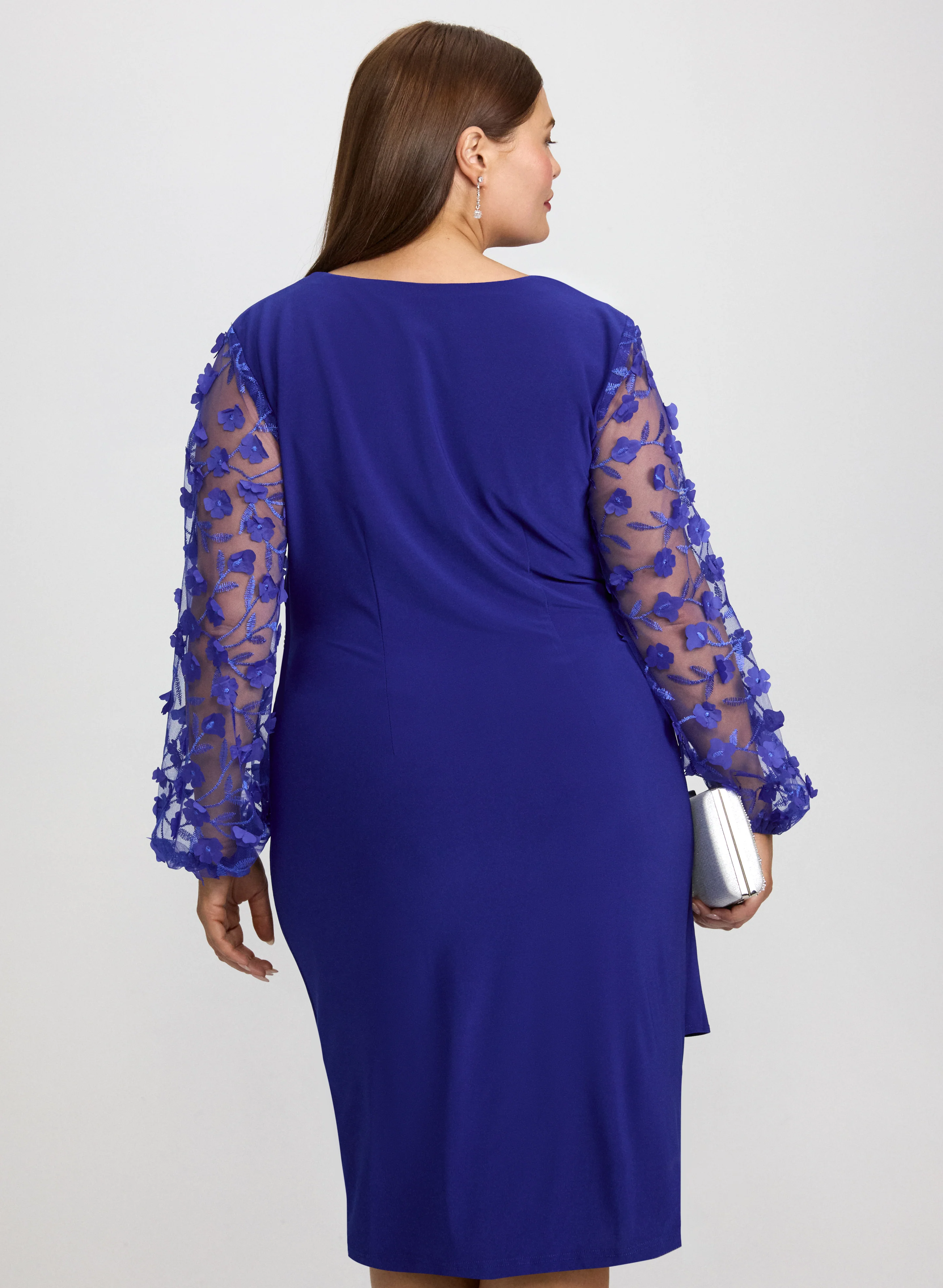 Floral Applique Sleeve Dress - Image 4