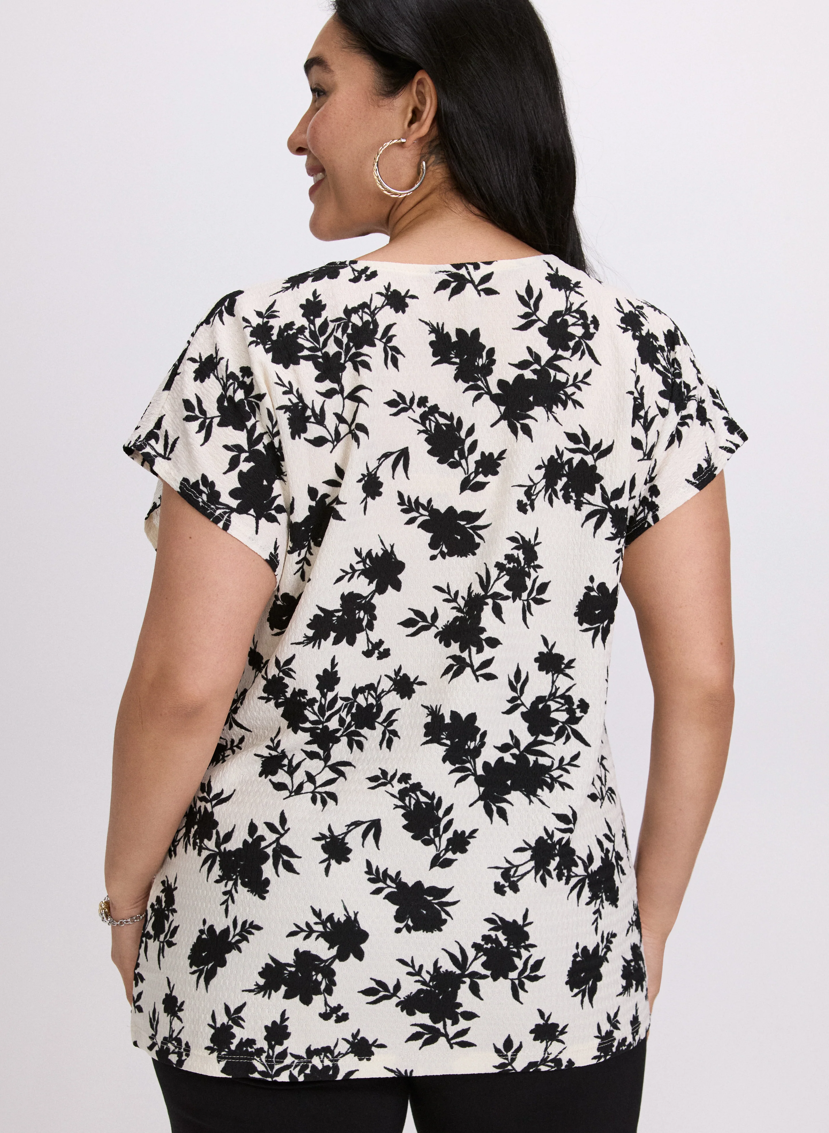 Floral Bubble Knit Top - Image 4