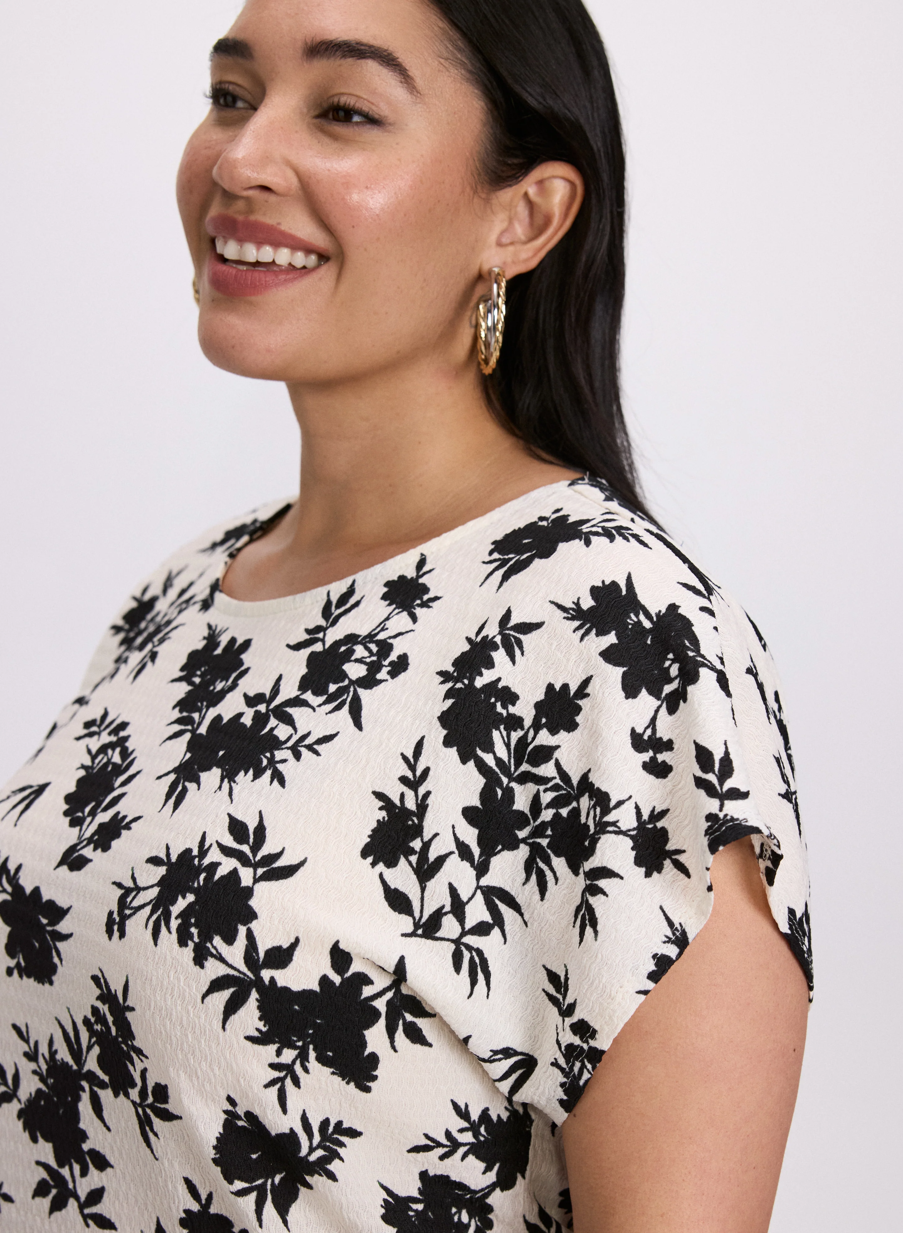 Floral Bubble Knit Top - Image 5