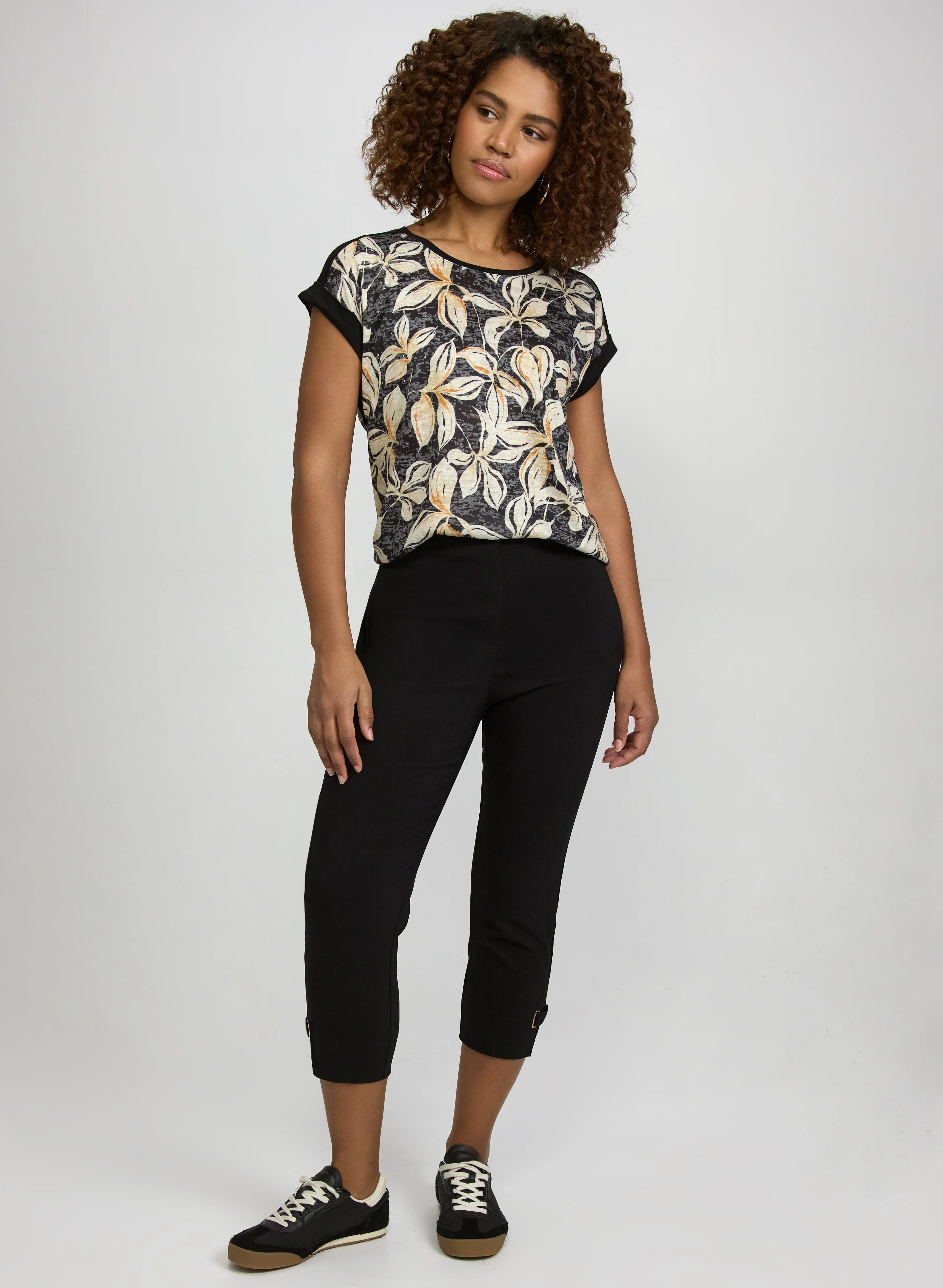 Floral Cap Sleeve T-Shirt - Image 3