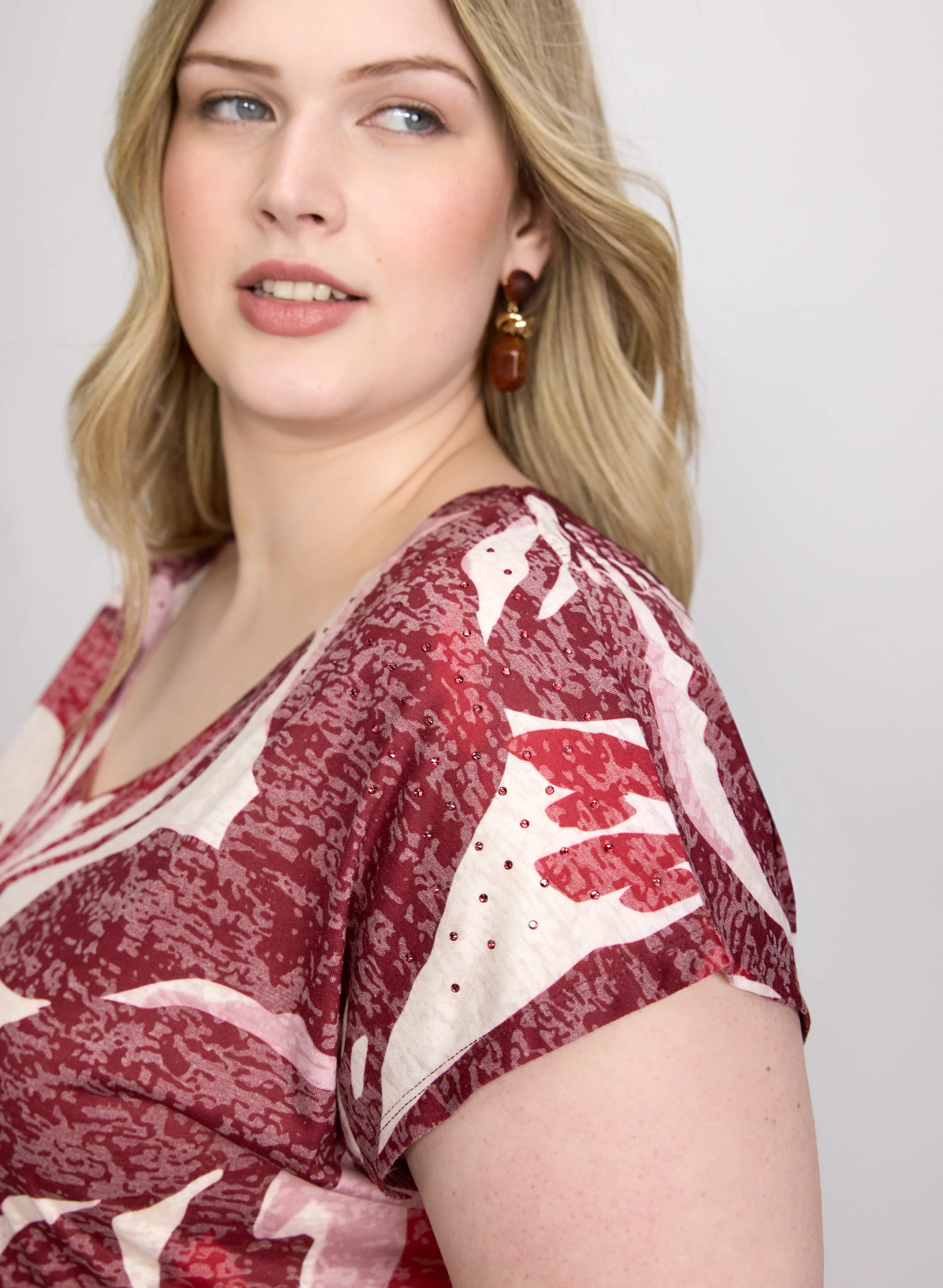 Floral Cap Sleeve T-Shirt - Image 2