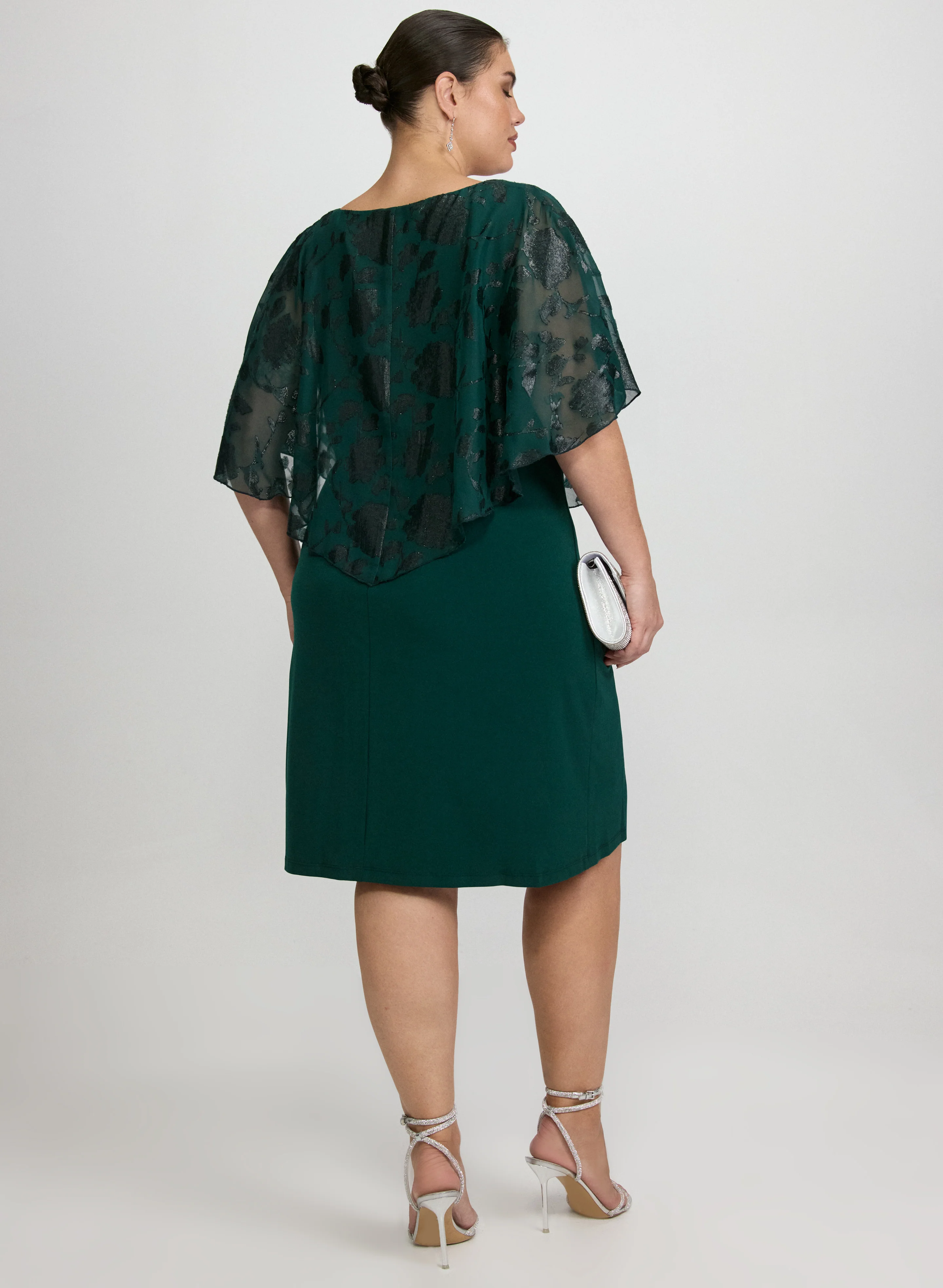 Floral Capelet Overlay Dress - Image 4