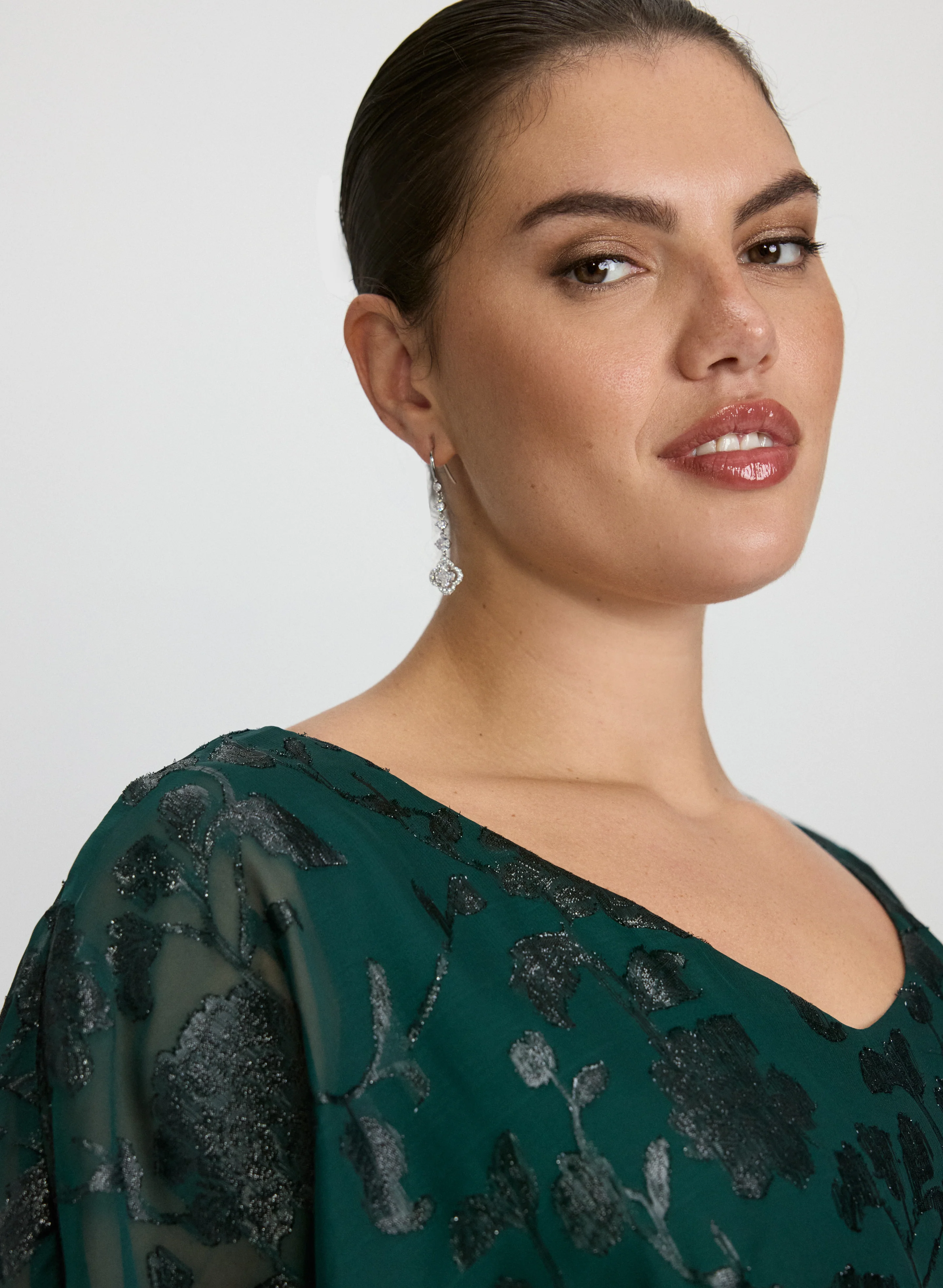 Floral Capelet Overlay Dress - Image 5