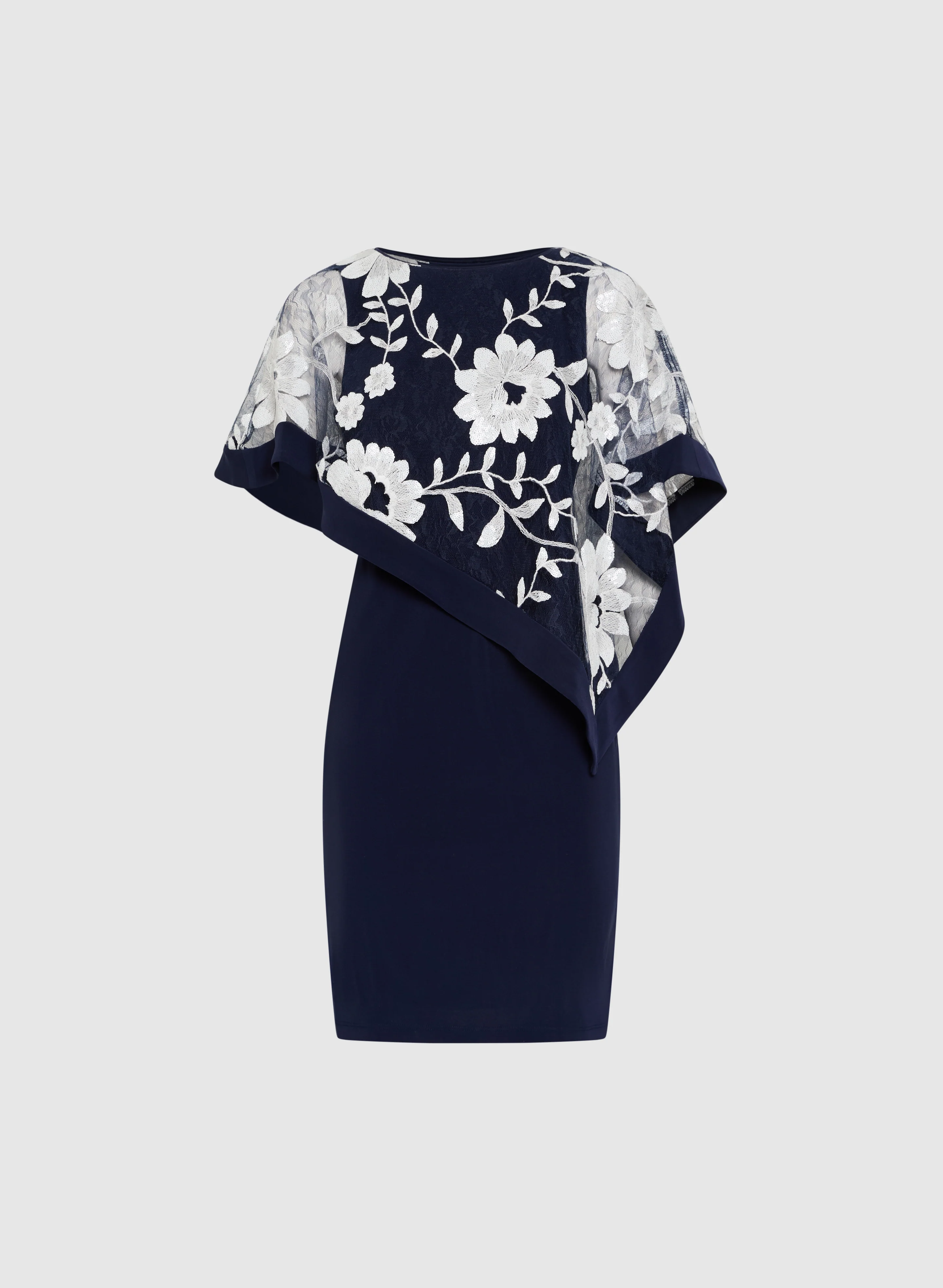 Floral Capelet Sheath Dress - Image 6