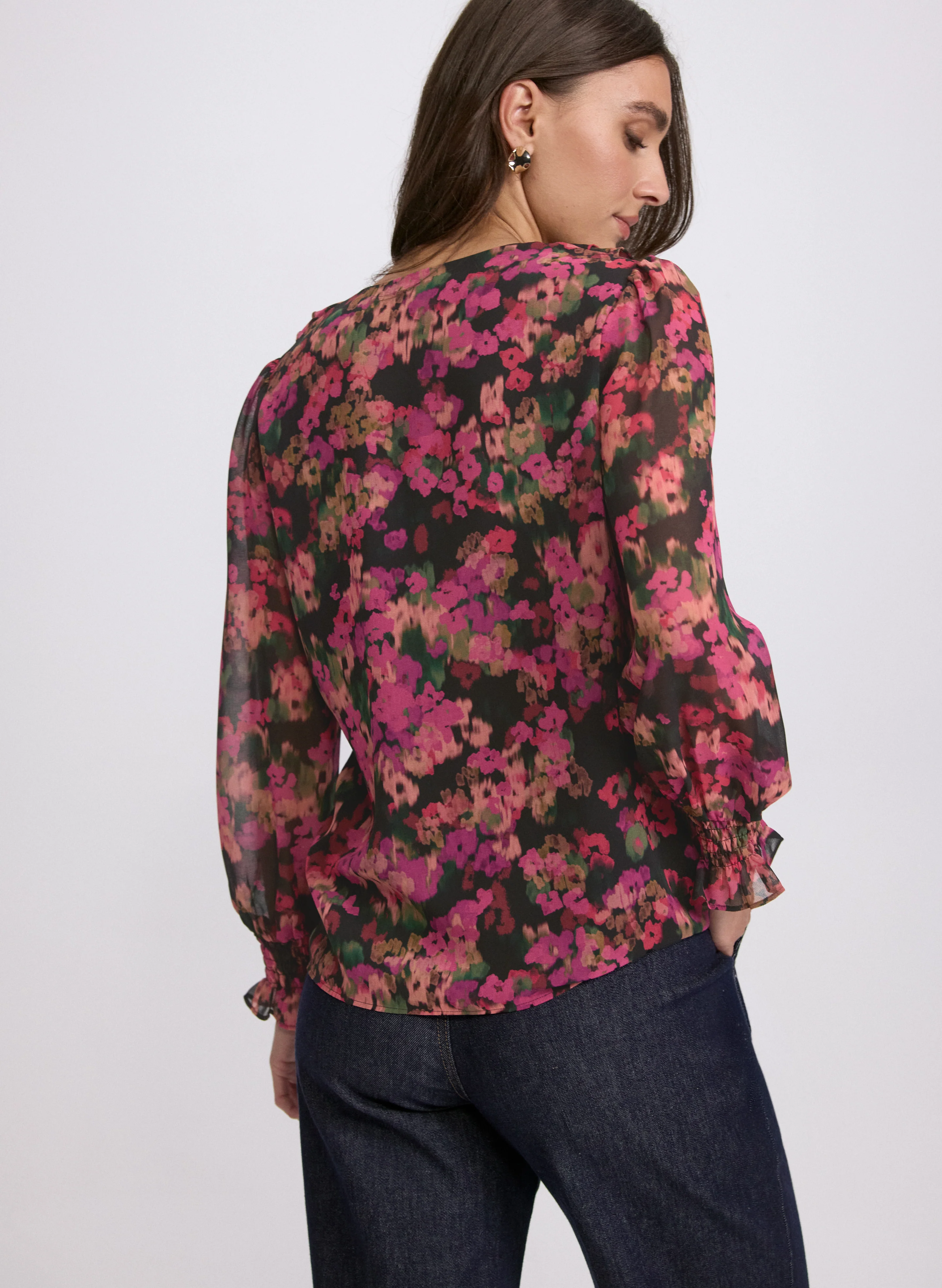 Floral Chiffon Blouse - Image 4