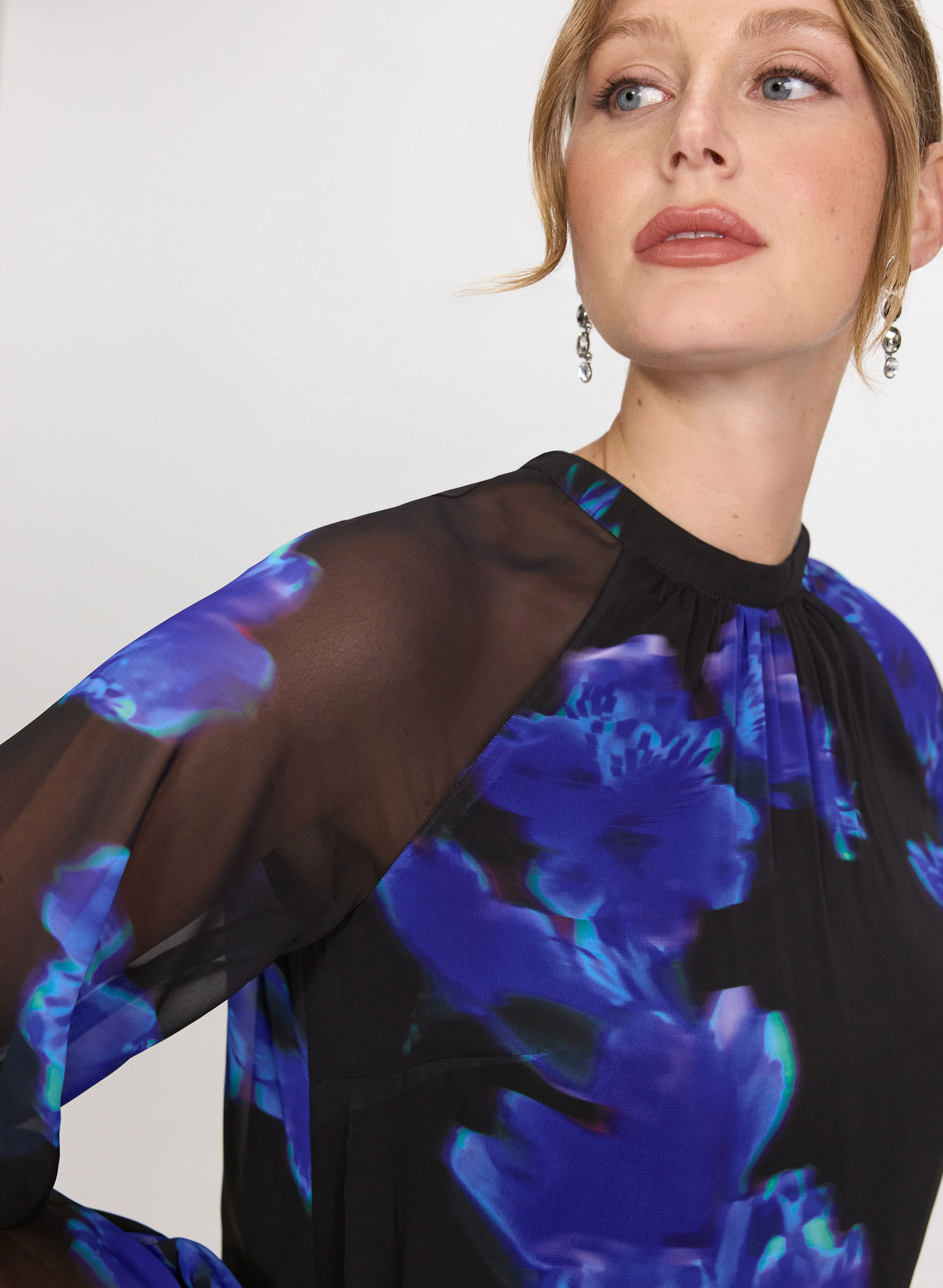 Floral Chiffon Dress - Image 6