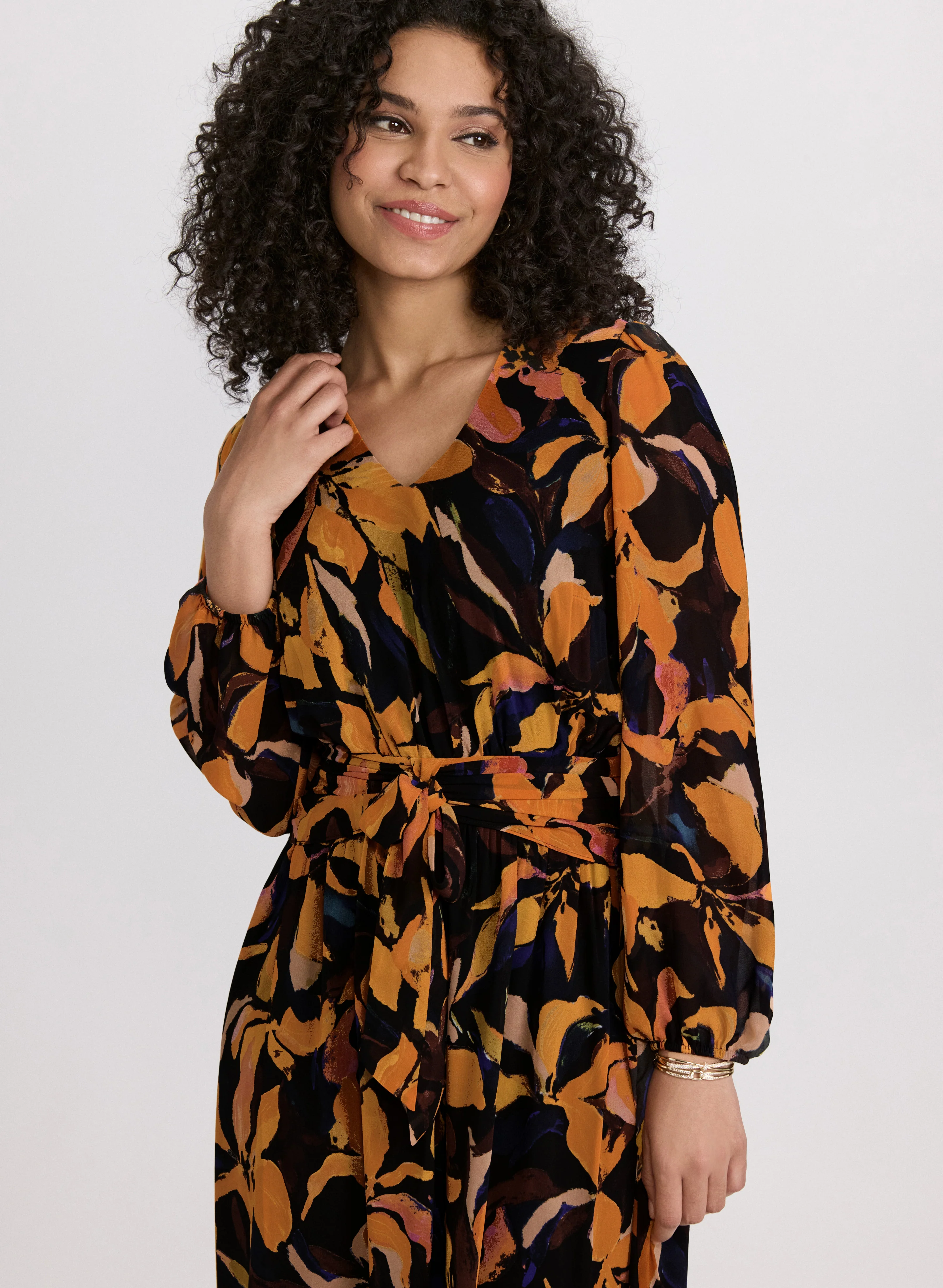 Floral Chiffon Dress - Image 4