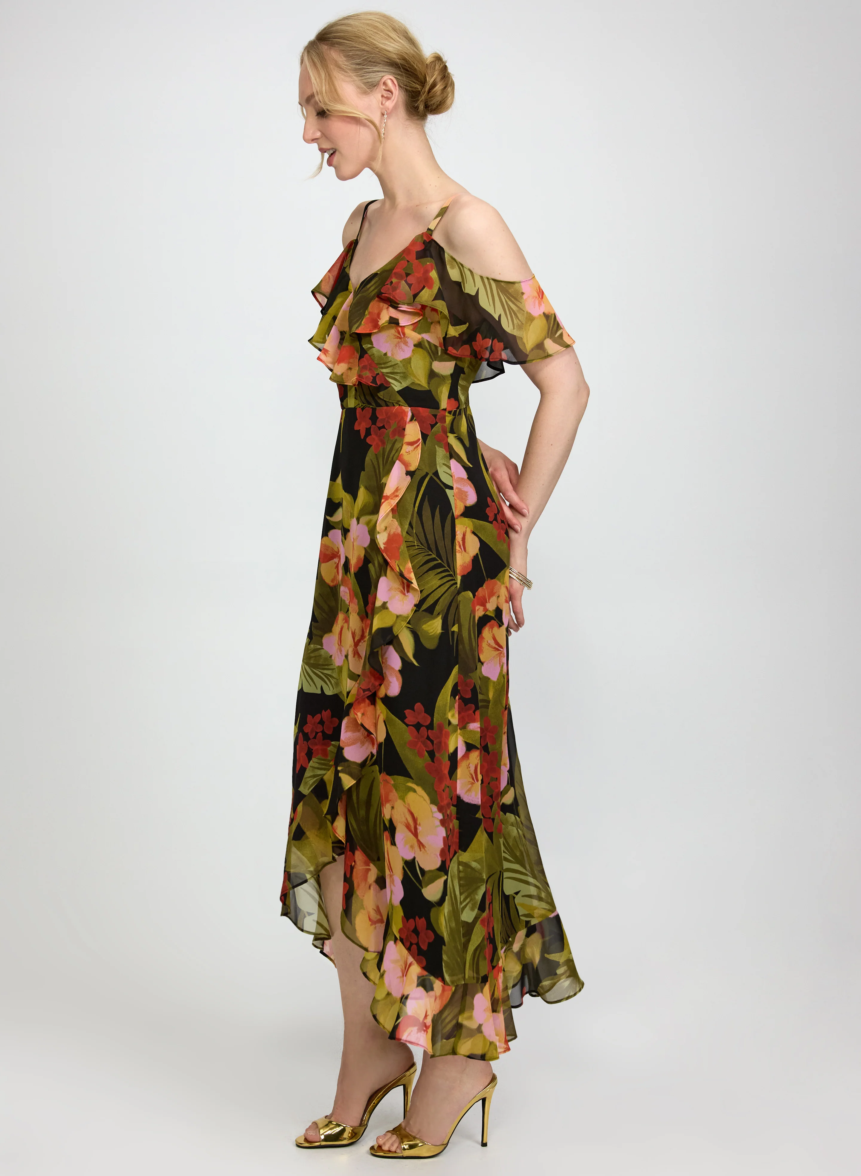 Floral Chiffon Midi Dress - Image 2
