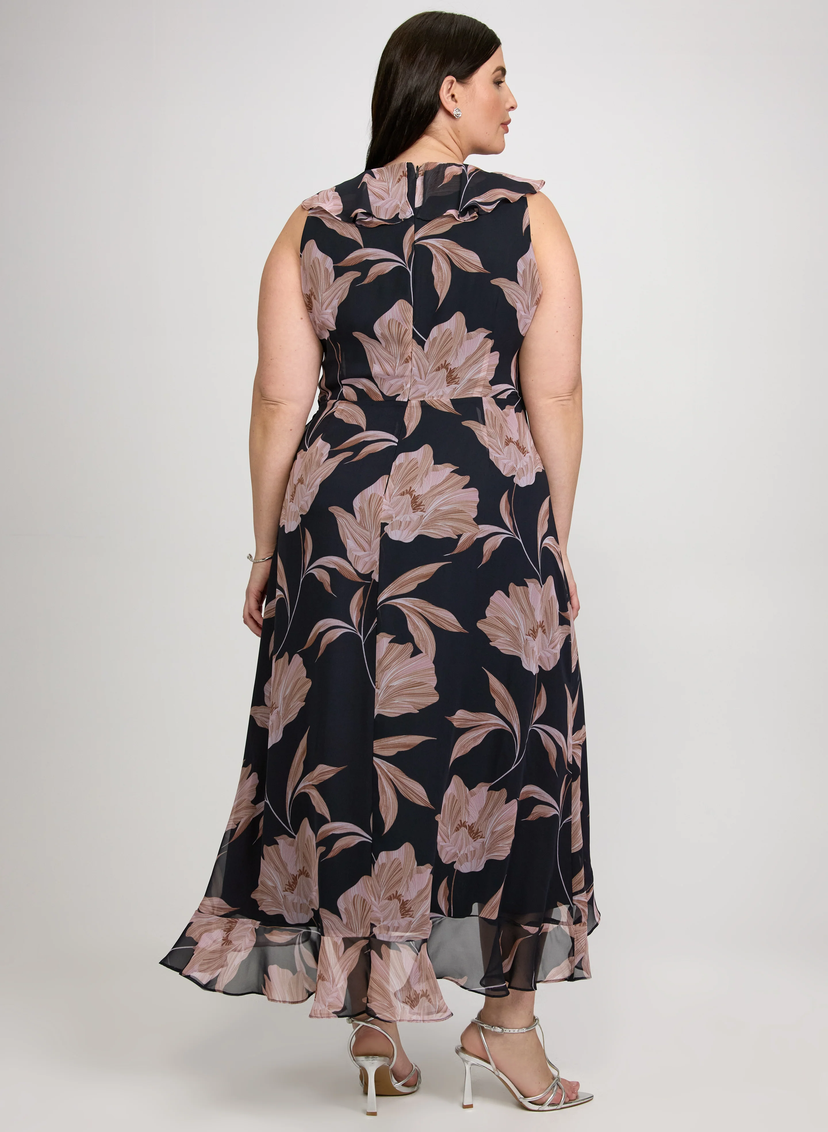 Floral Chiffon Midi Dress - Image 4