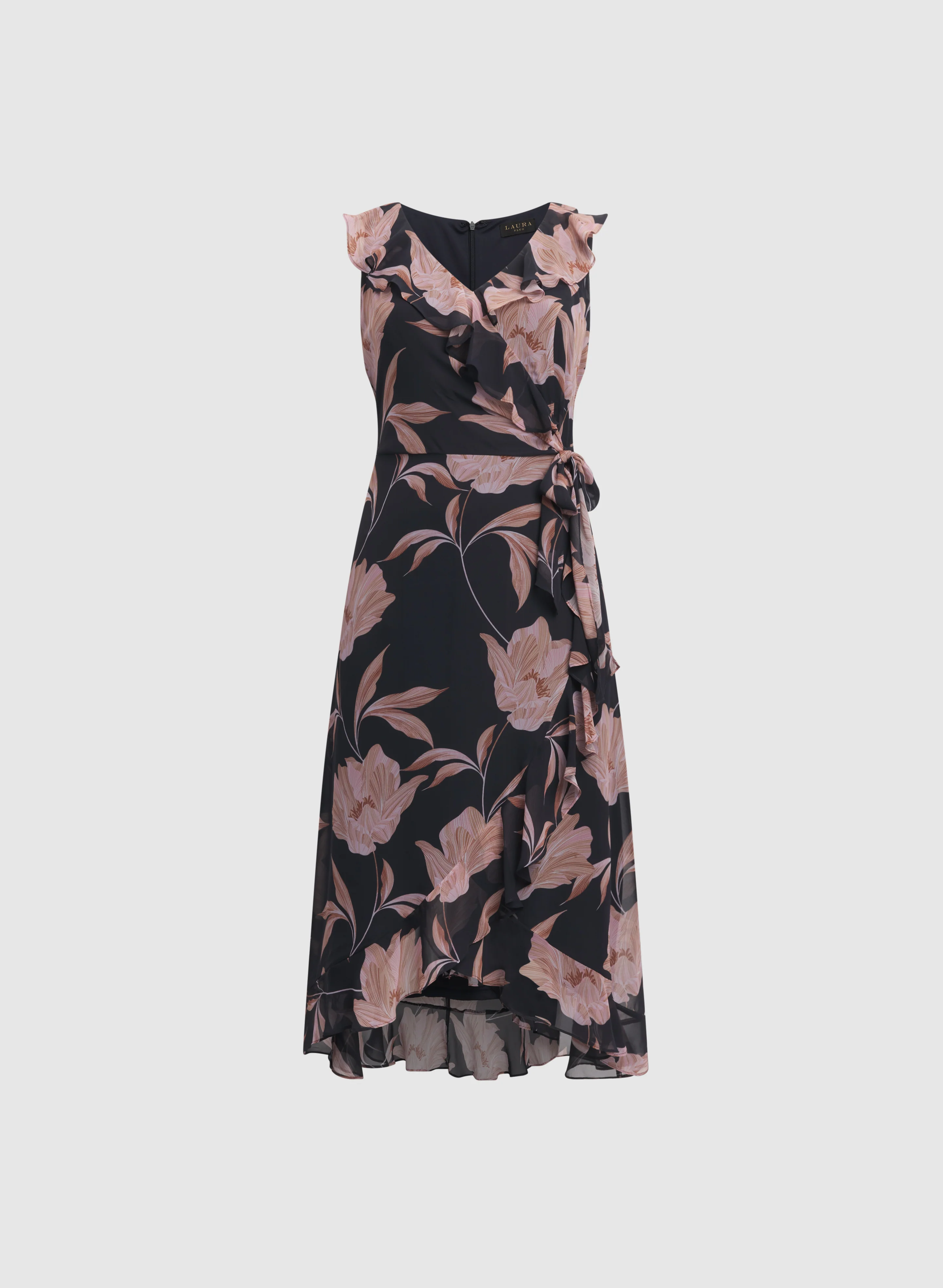 Floral Chiffon Midi Dress - Image 6
