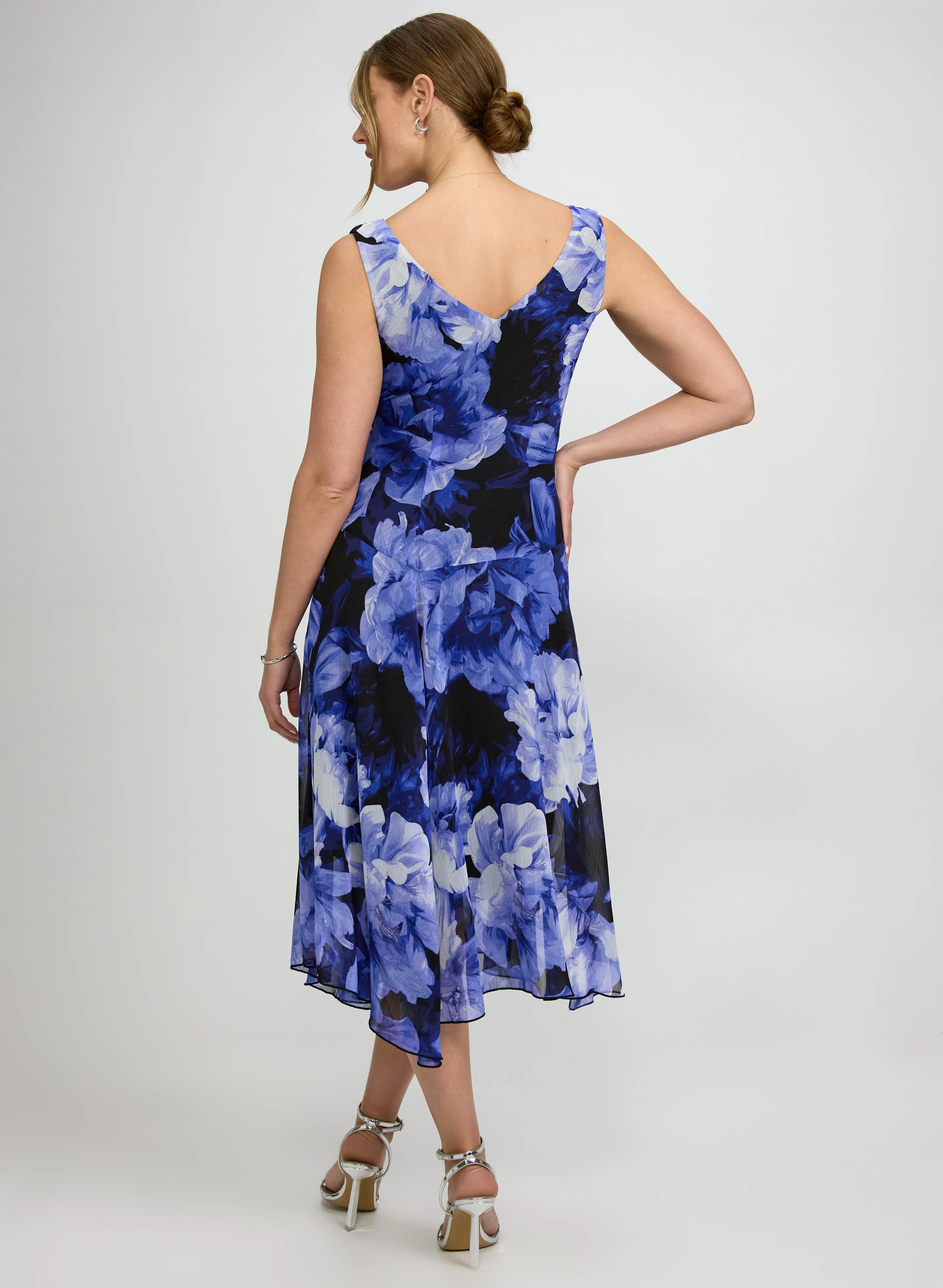 Floral Chiffon Midi Dress - Image 3
