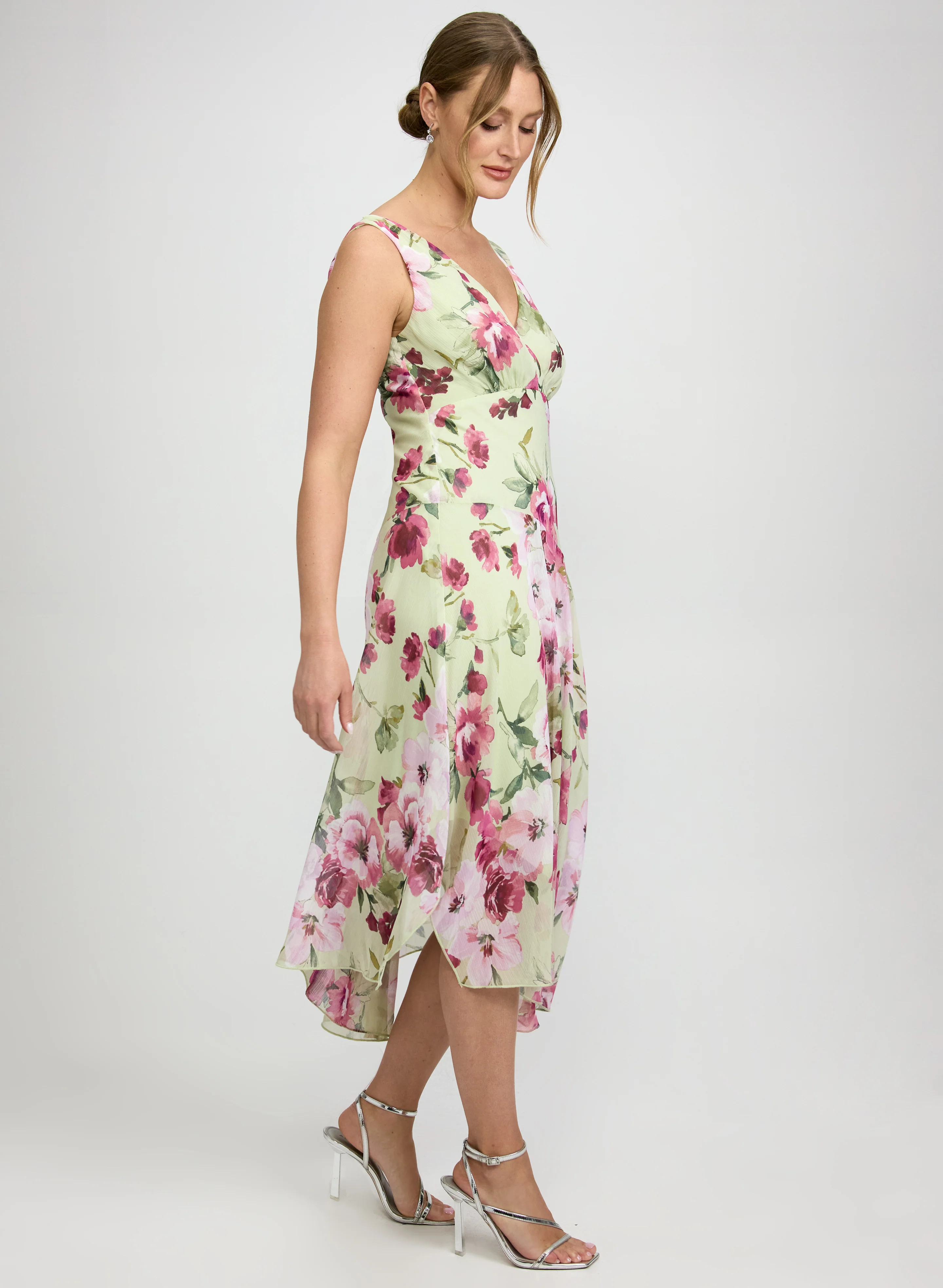 Floral Chiffon Midi Dress - Image 2