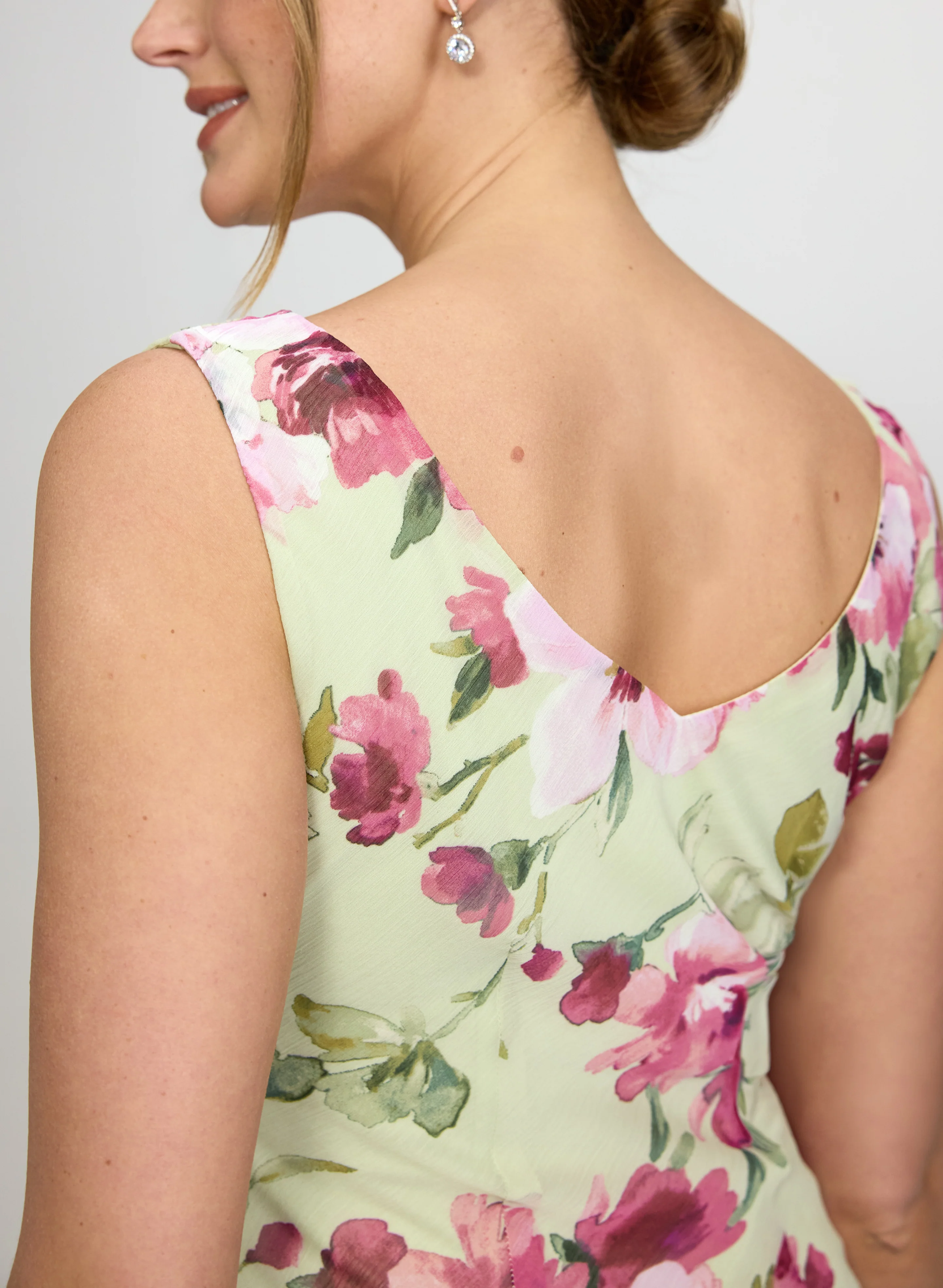 Floral Chiffon Midi Dress - Image 5