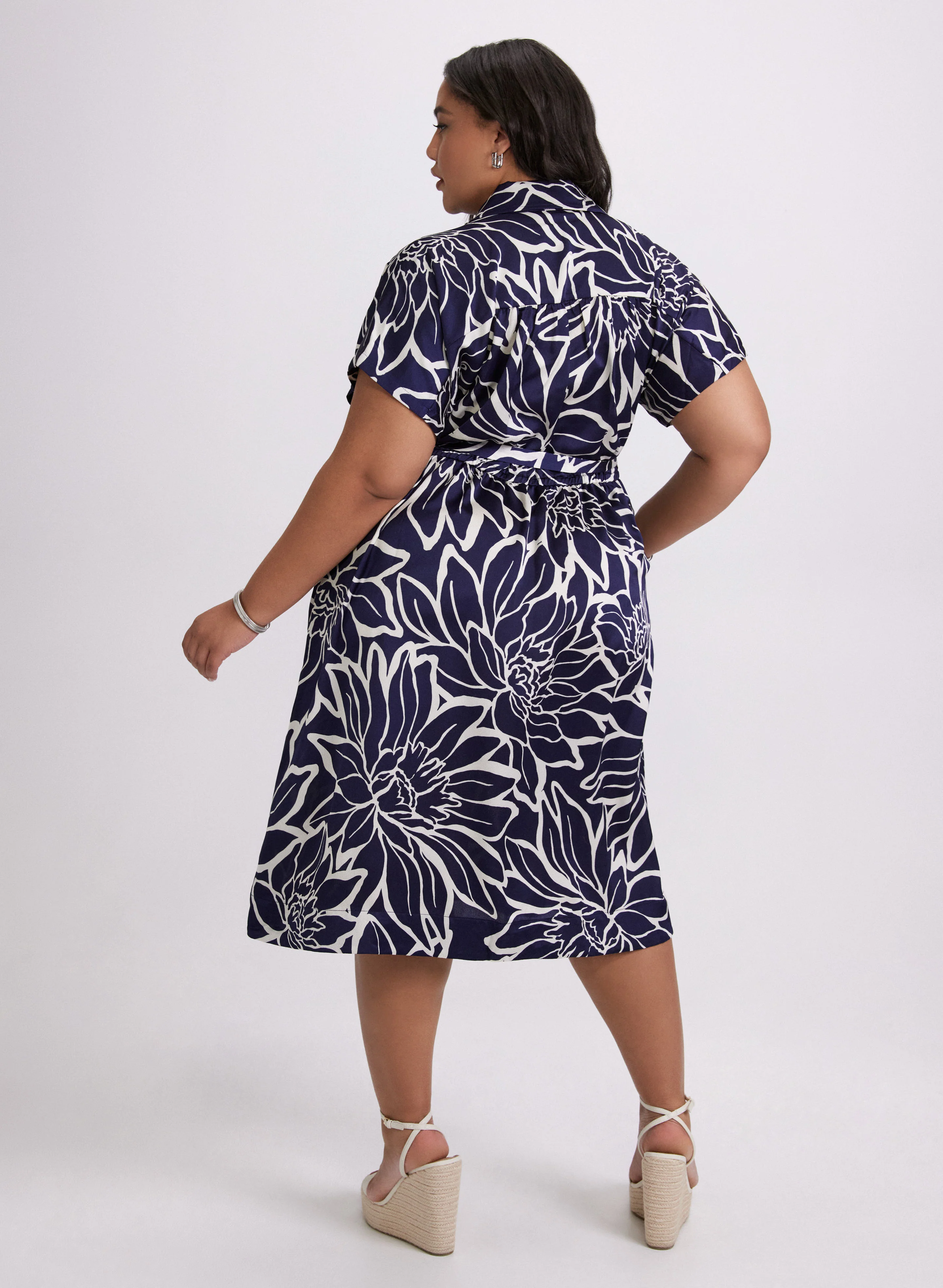 Floral Collar Day Dress - Image 3