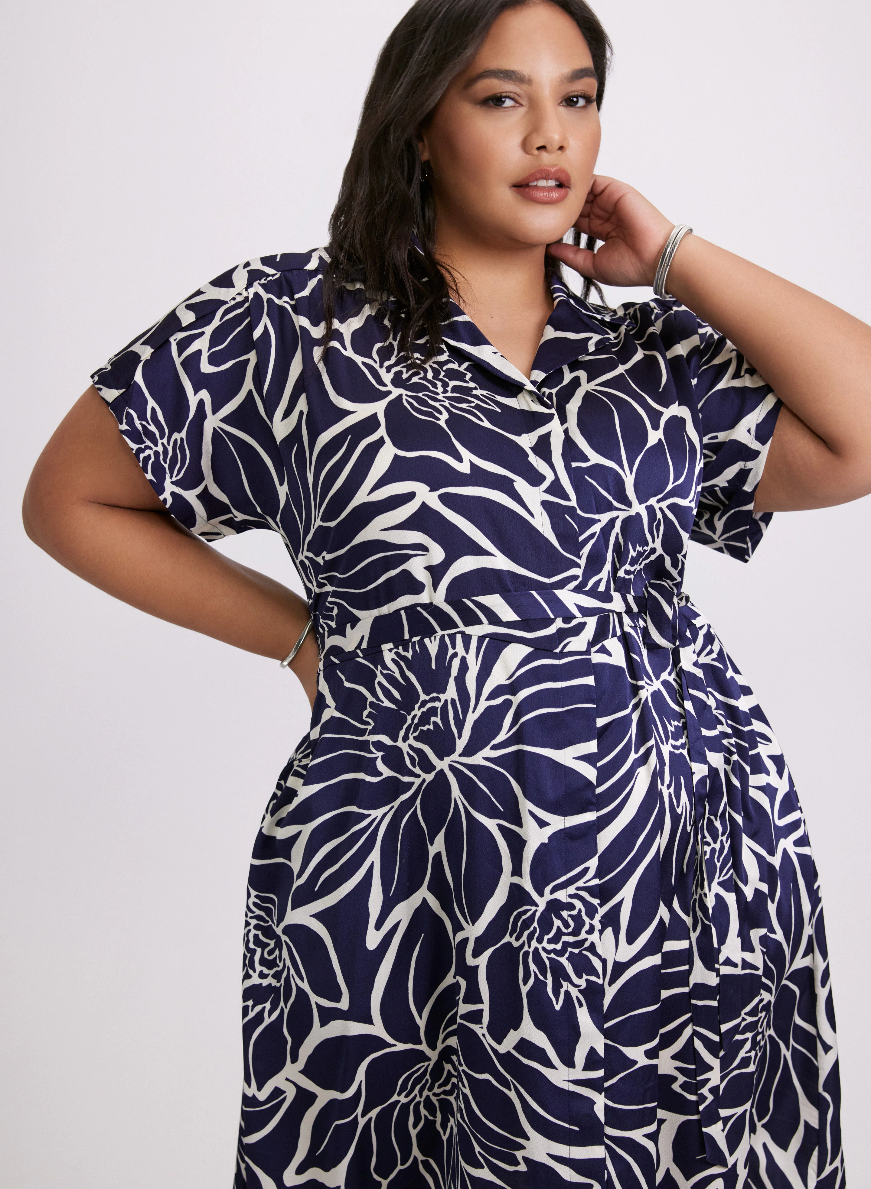 Floral Collar Day Dress - Image 4