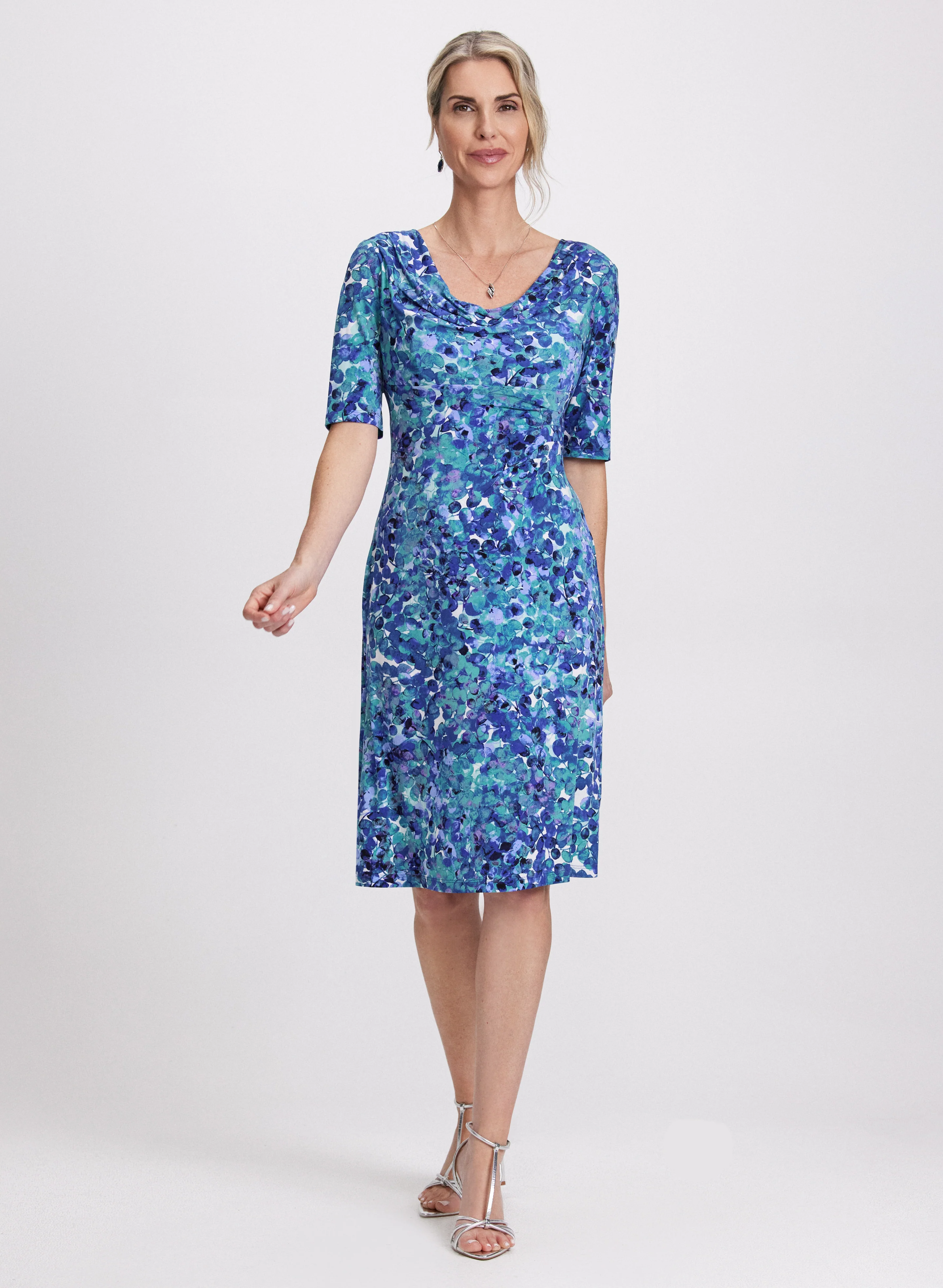 Floral Cowl Neck Dress - Image 7