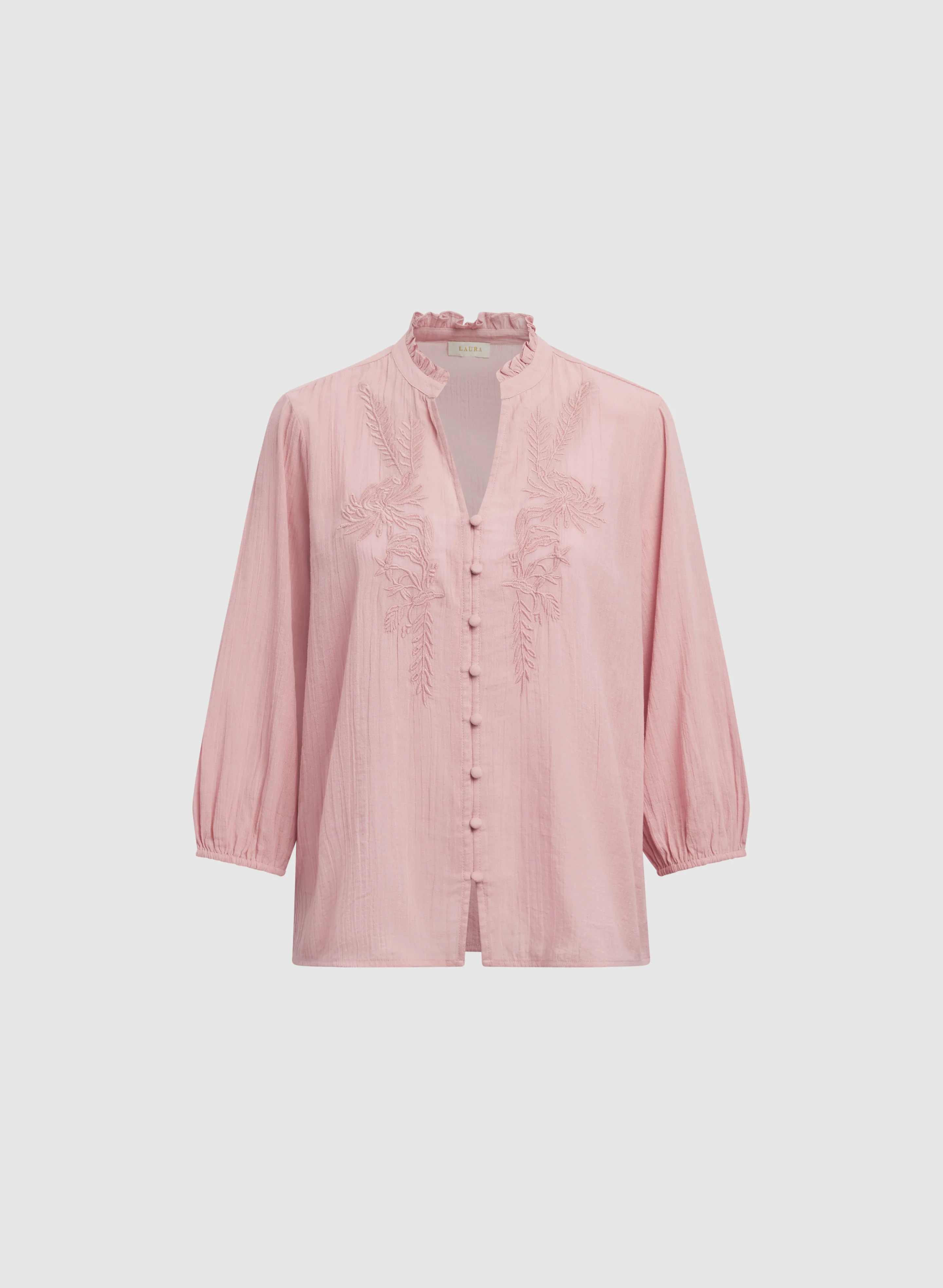 Floral Embroidered Cotton Blouse - Image 5