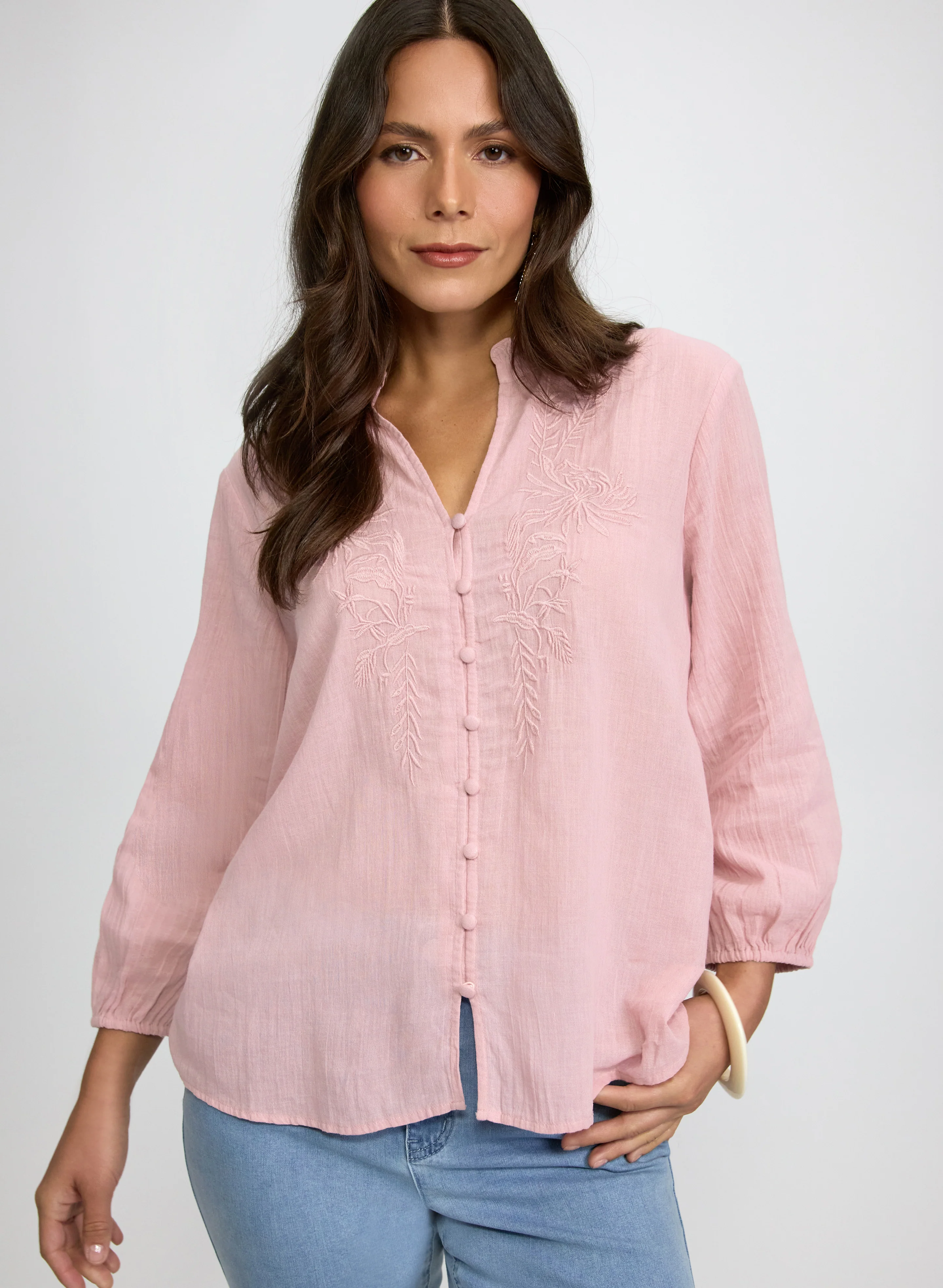 Floral Embroidered Cotton Blouse - Image 7