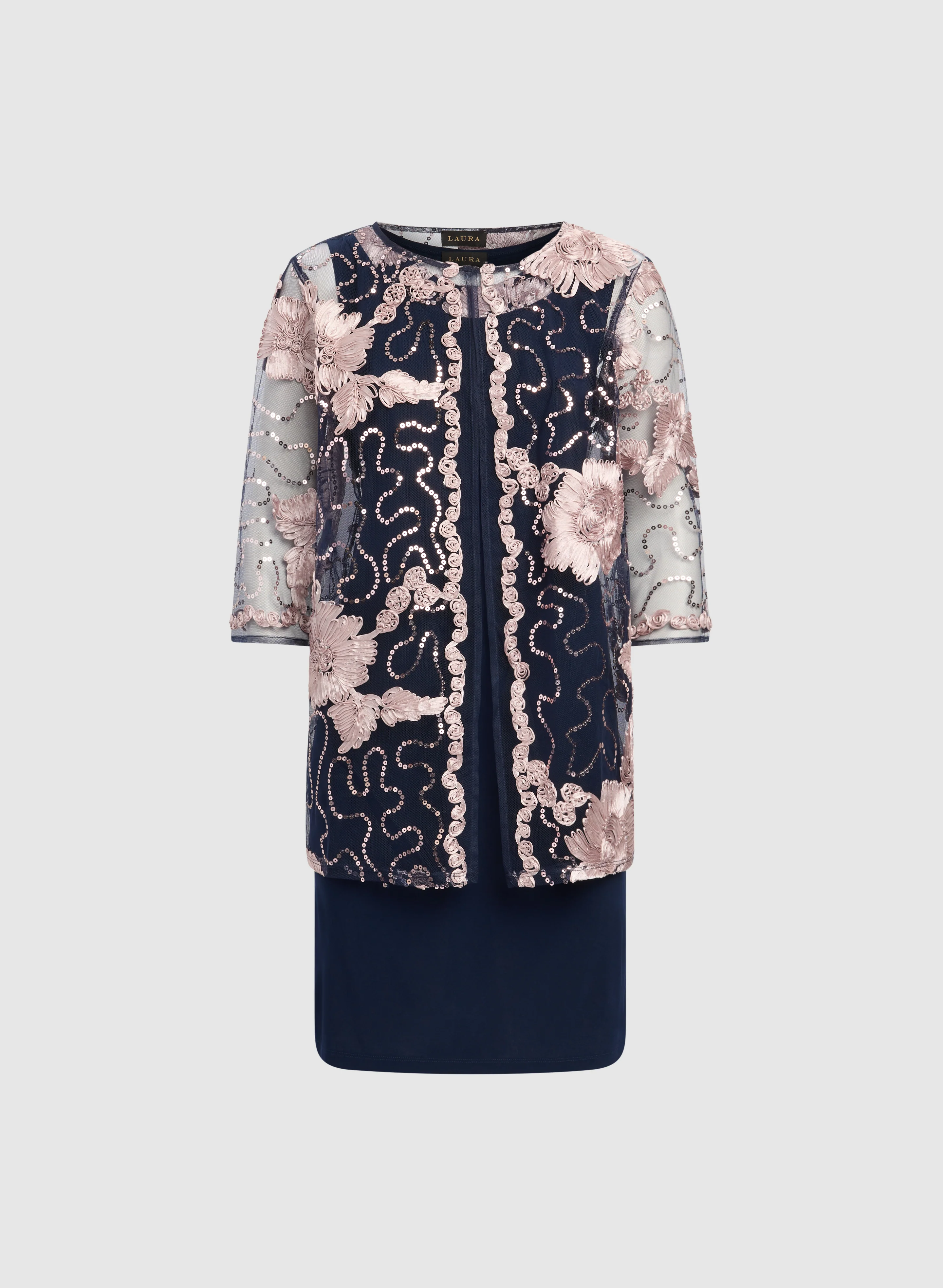 Floral Embroidered Jacket & Dress Set - Image 6