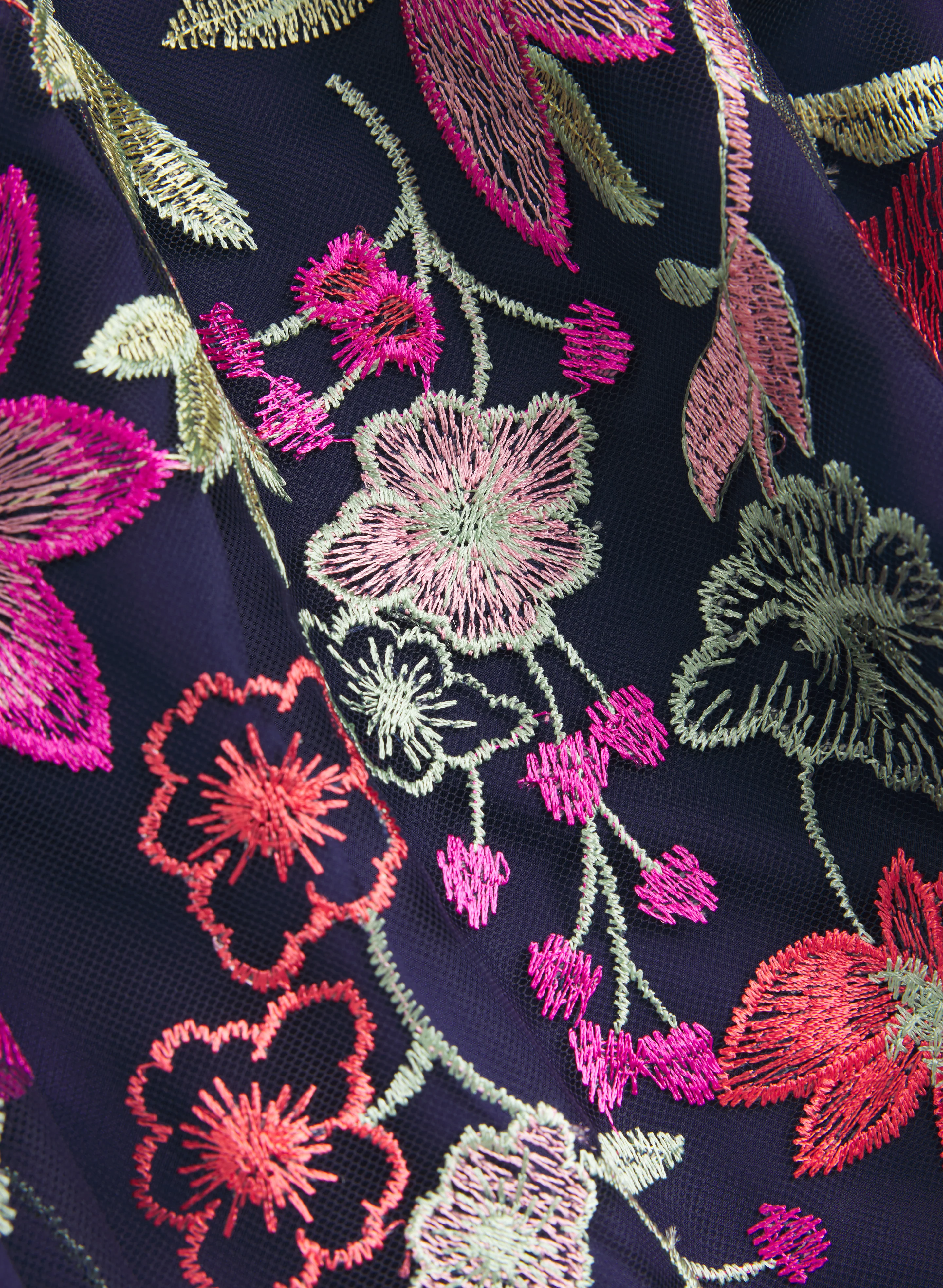 Floral Embroidered Mesh Dress - Image 7