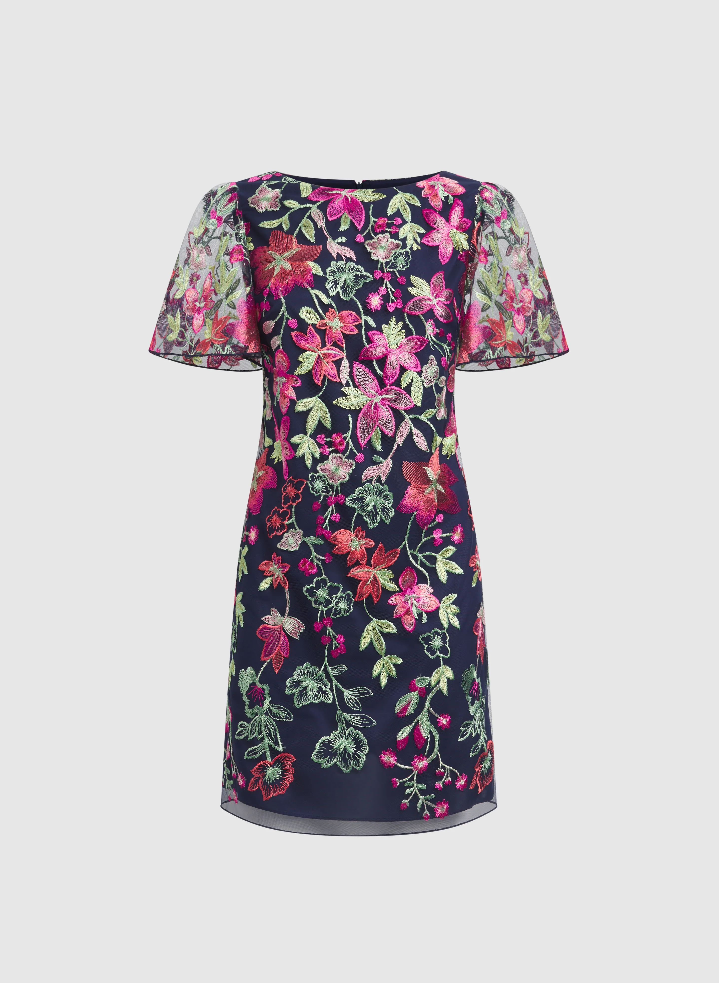 Floral Embroidered Mesh Dress - Image 6