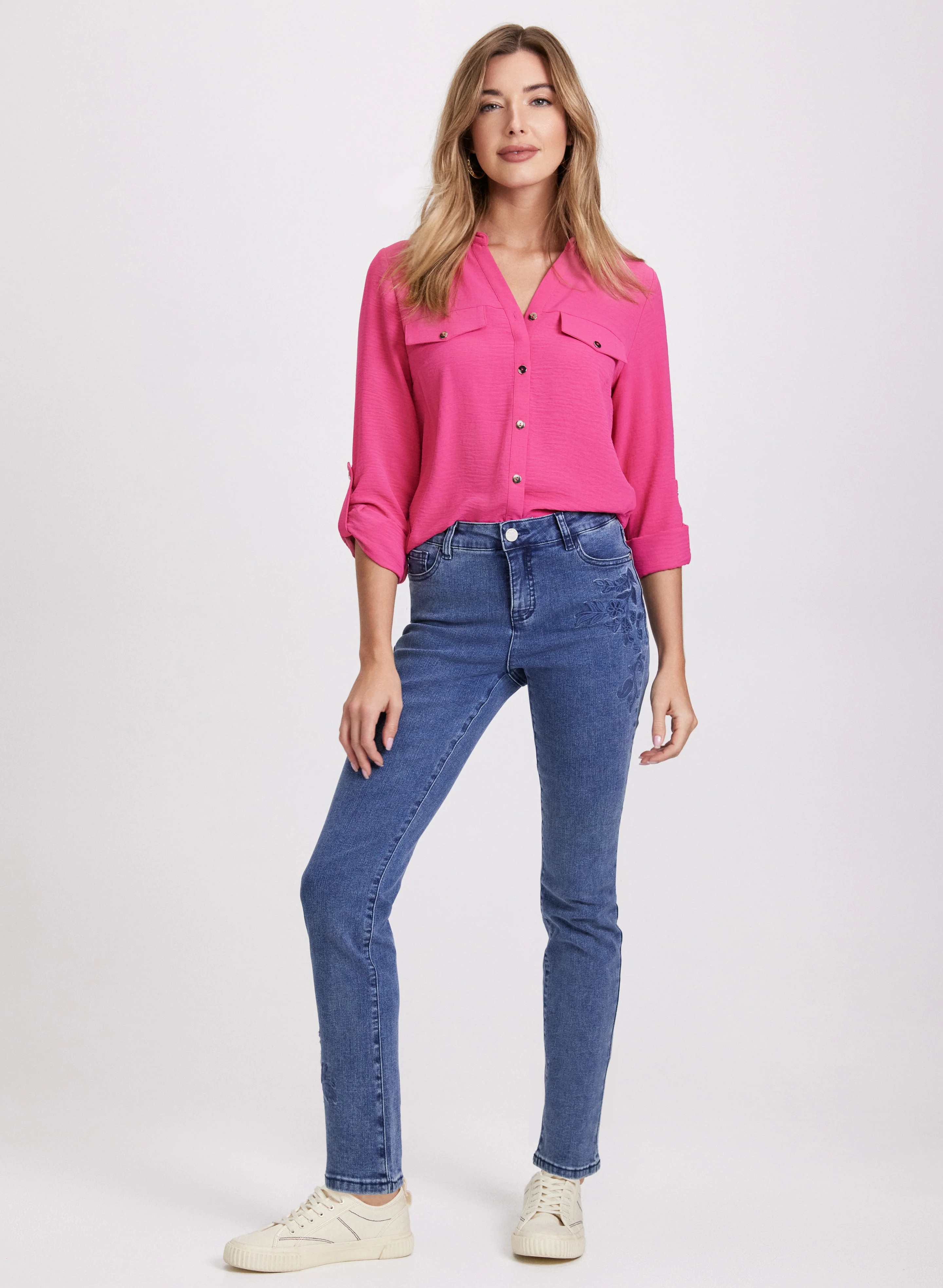 Floral Embroidered Straight-Leg Jeans - Image 3