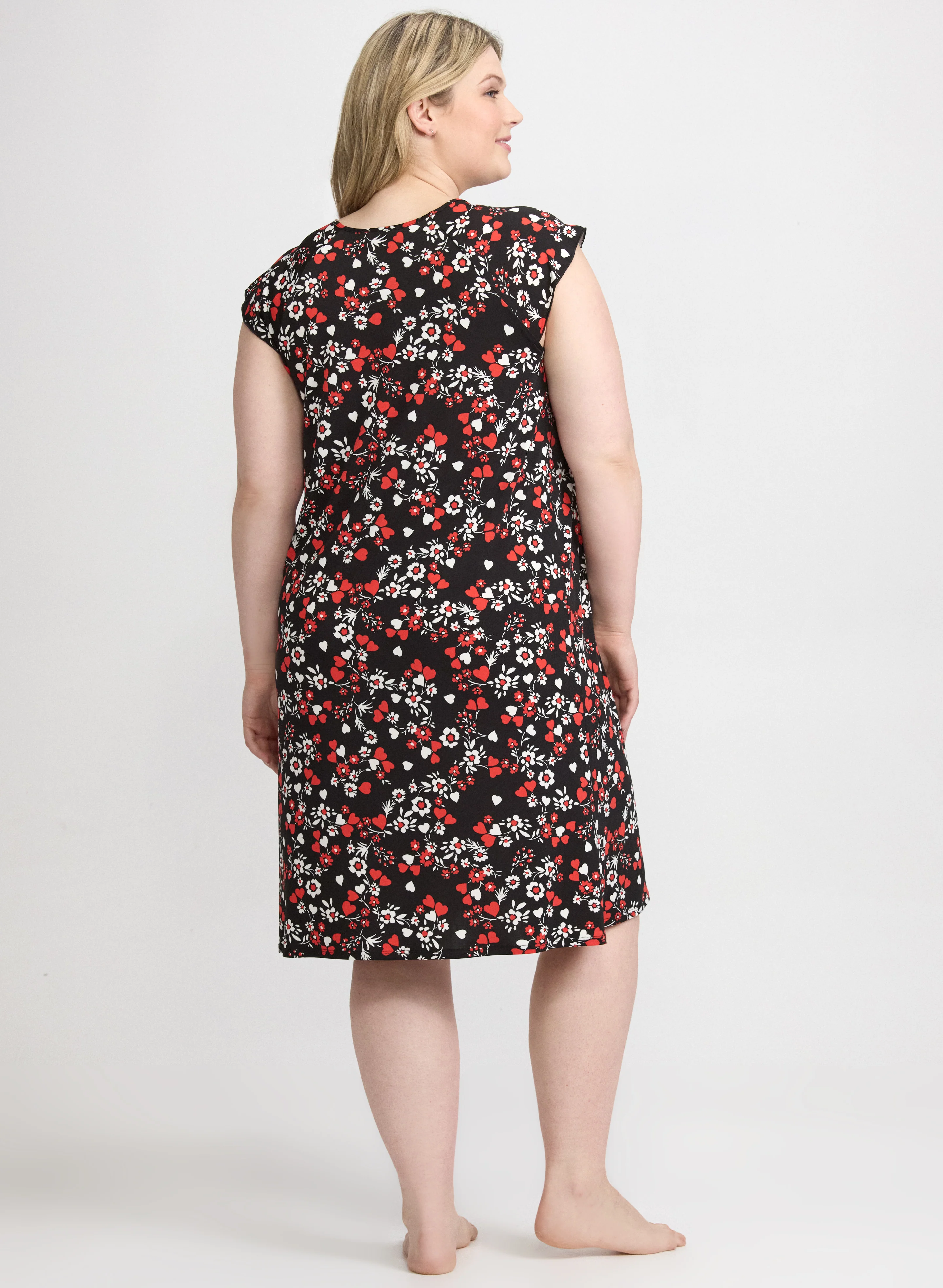 Floral & Heart Print Nightgown - Image 4