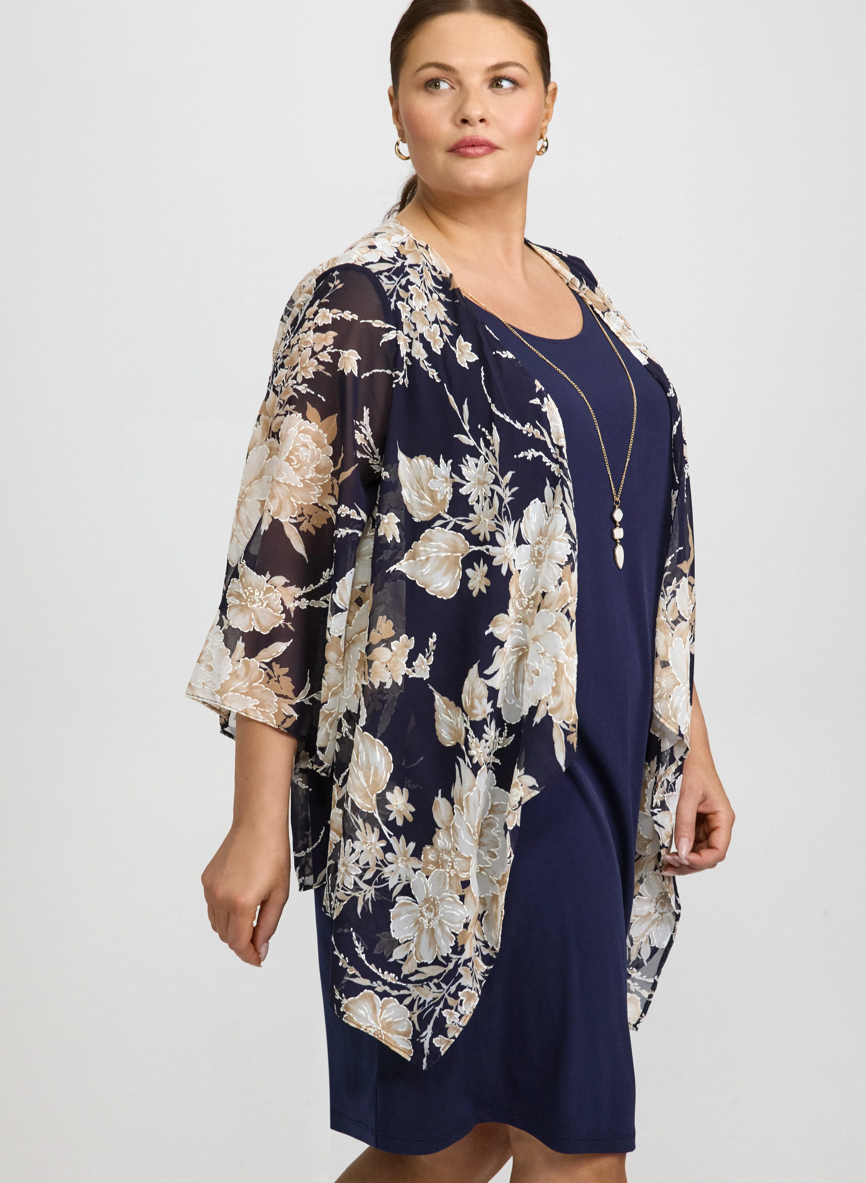 Floral Jacket & Jersey Dress - Image 3